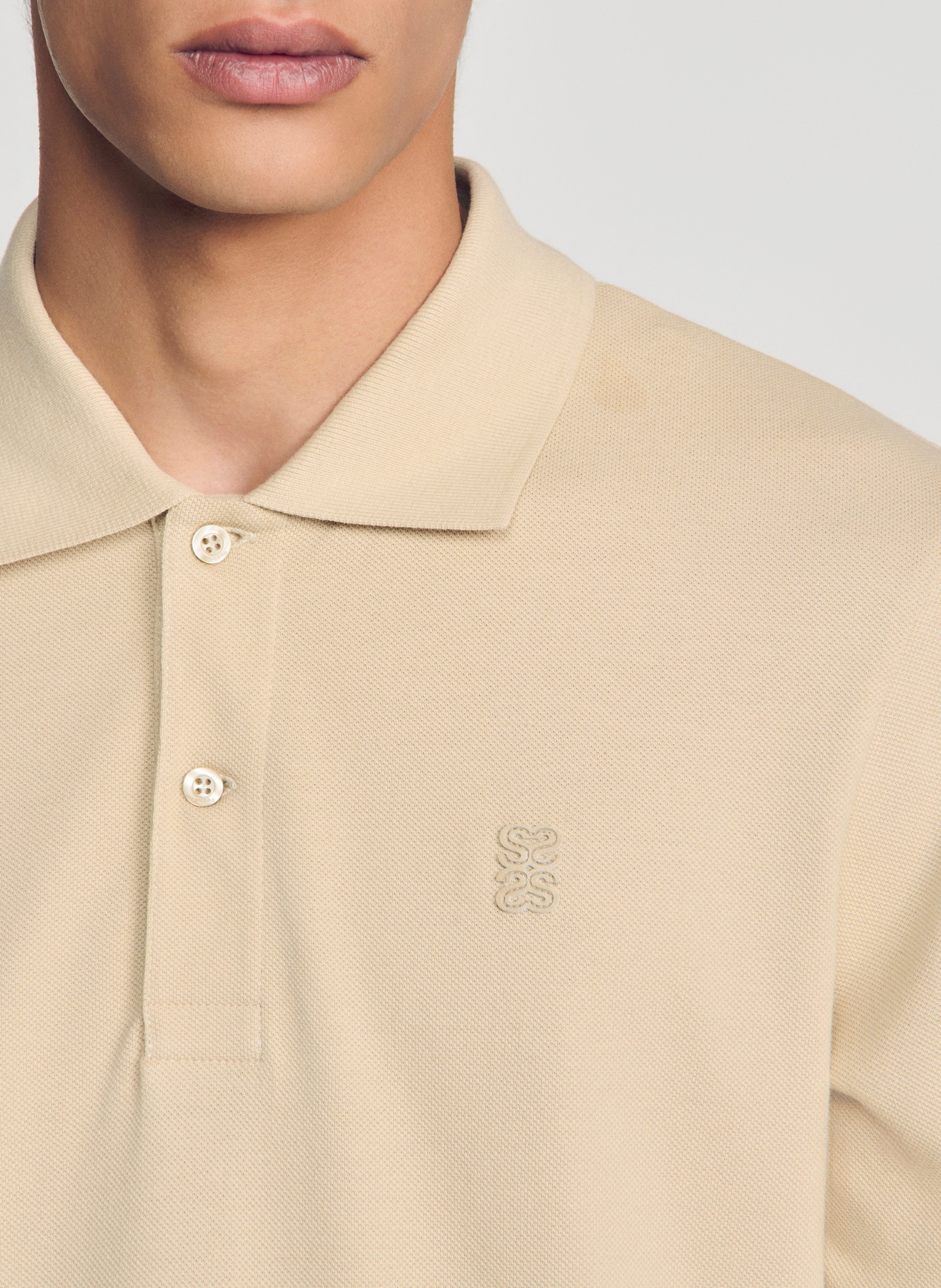 Kurzärmliges Poloshirt SANDRO Beige