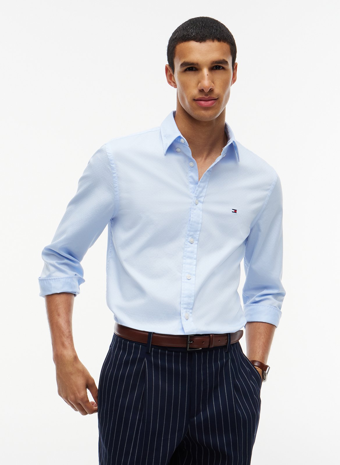 Tailliertes Hemd - Baumwolle TOMMY HILFIGER Blau