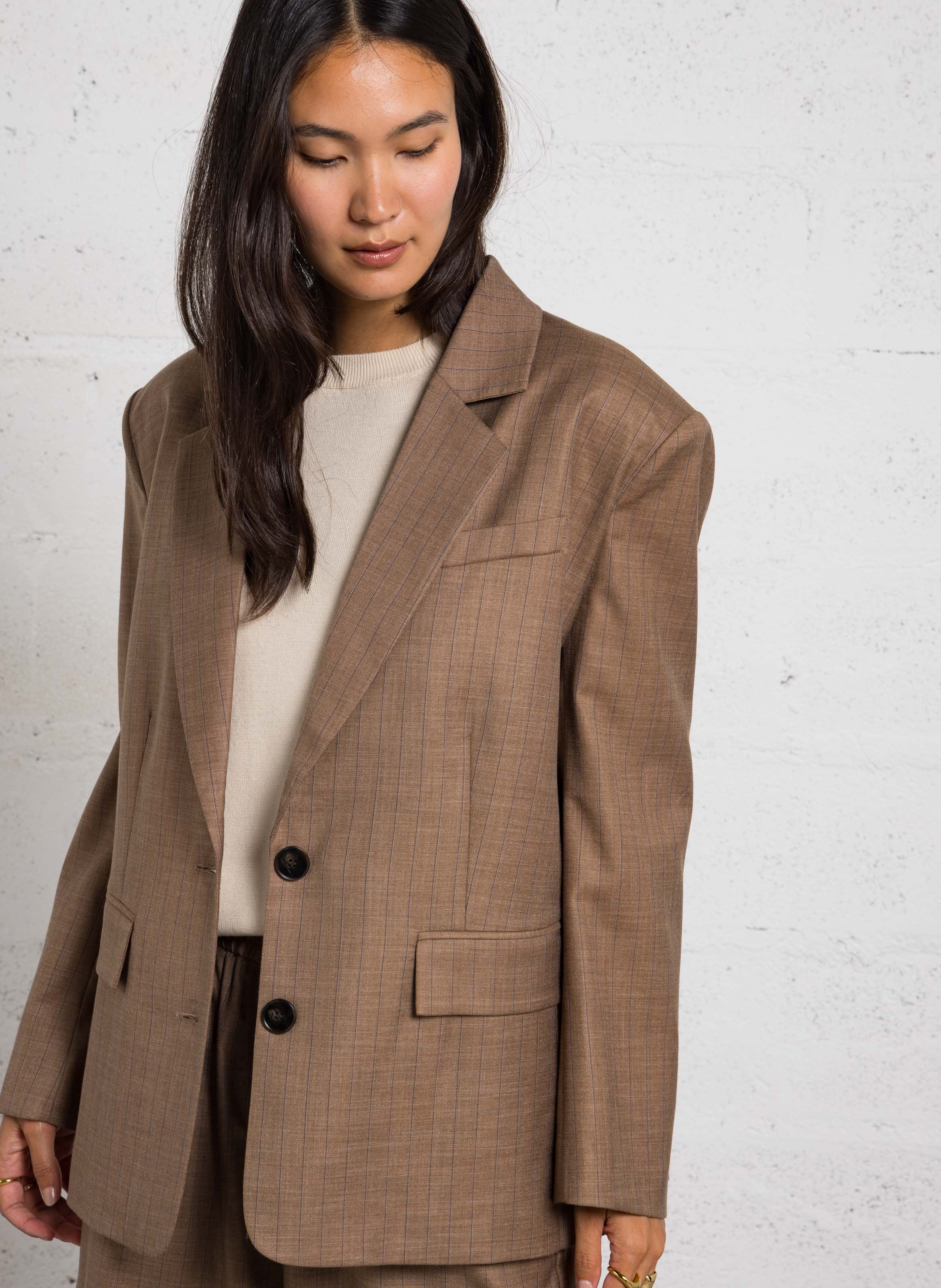 Oversized printed blazer STELLA NOVA Brown