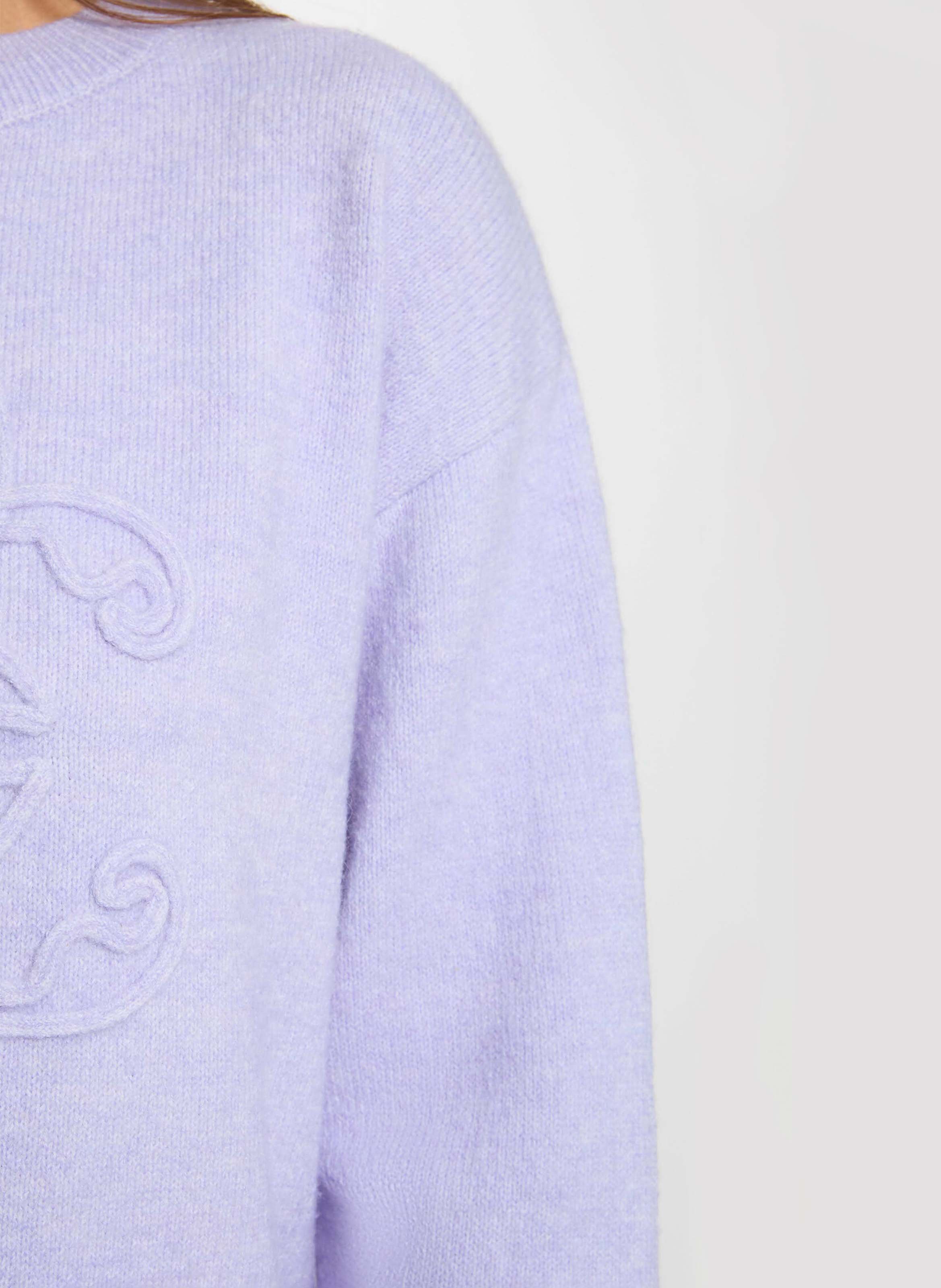 Pull oversize col rond MORGAN Purple
