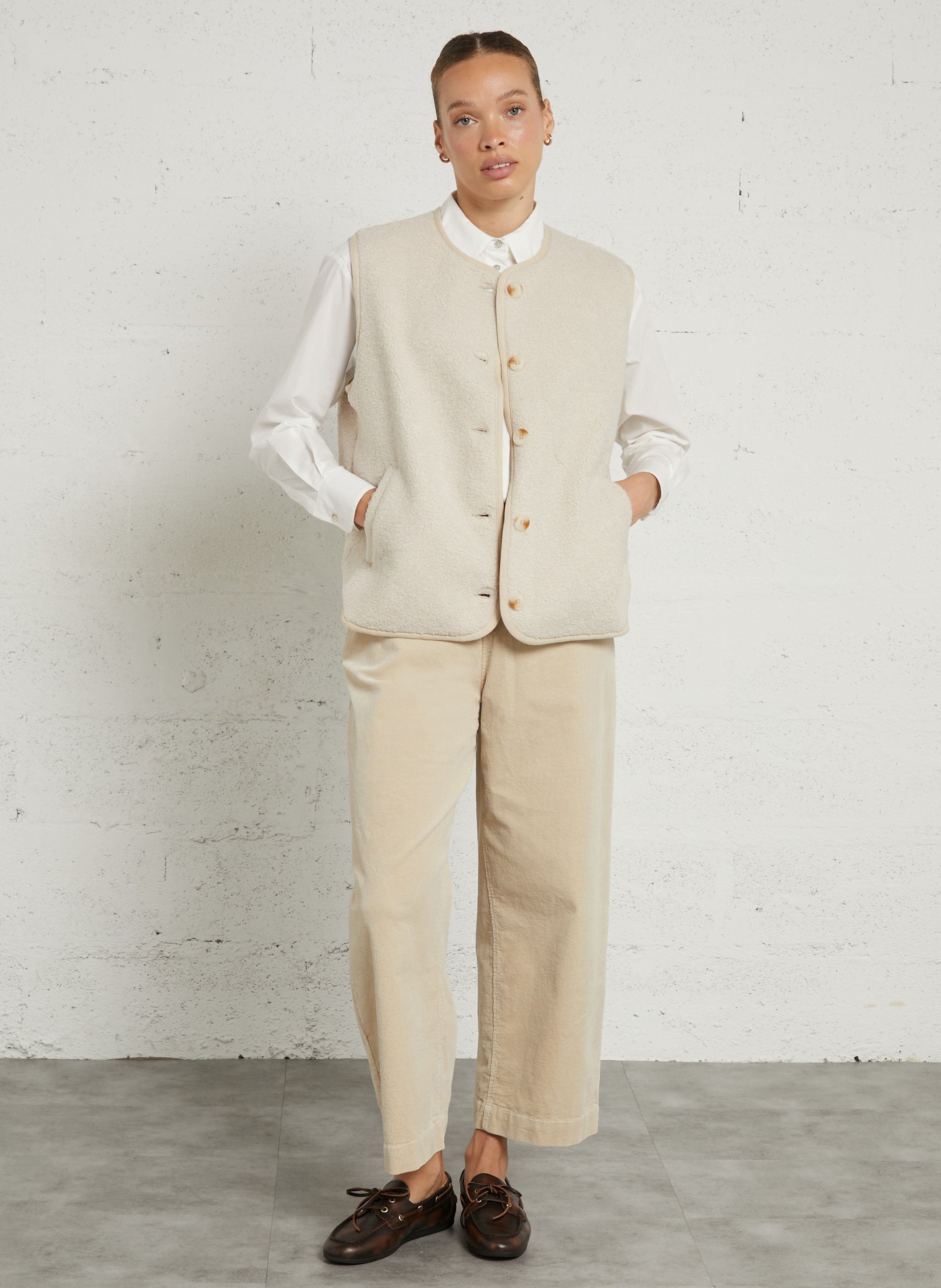 Gilet sans manches effet fourrure JC SOPHIE Beige