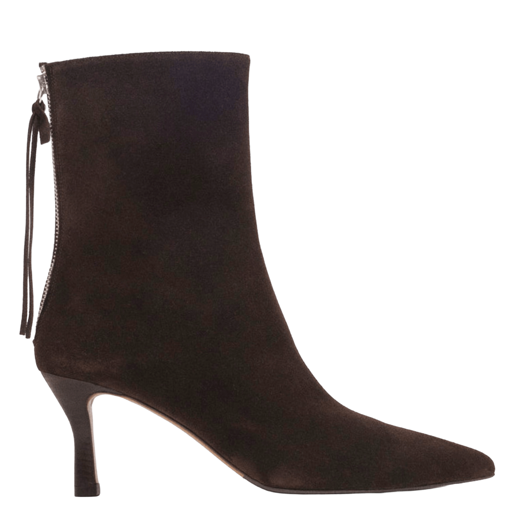 Stiletto leather mid-calf boots MAJE Brown