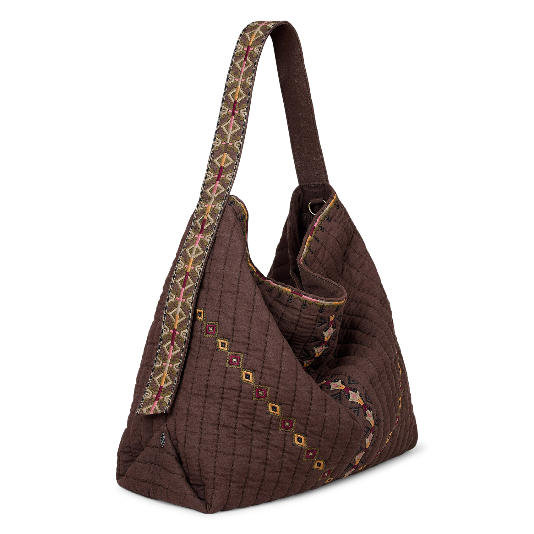 Bolso tote acolchado de algodón BA&SH Marron