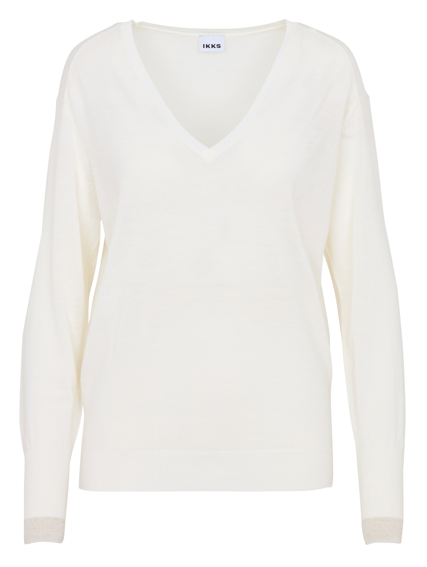 Pull col V en laine IKKS Blanc