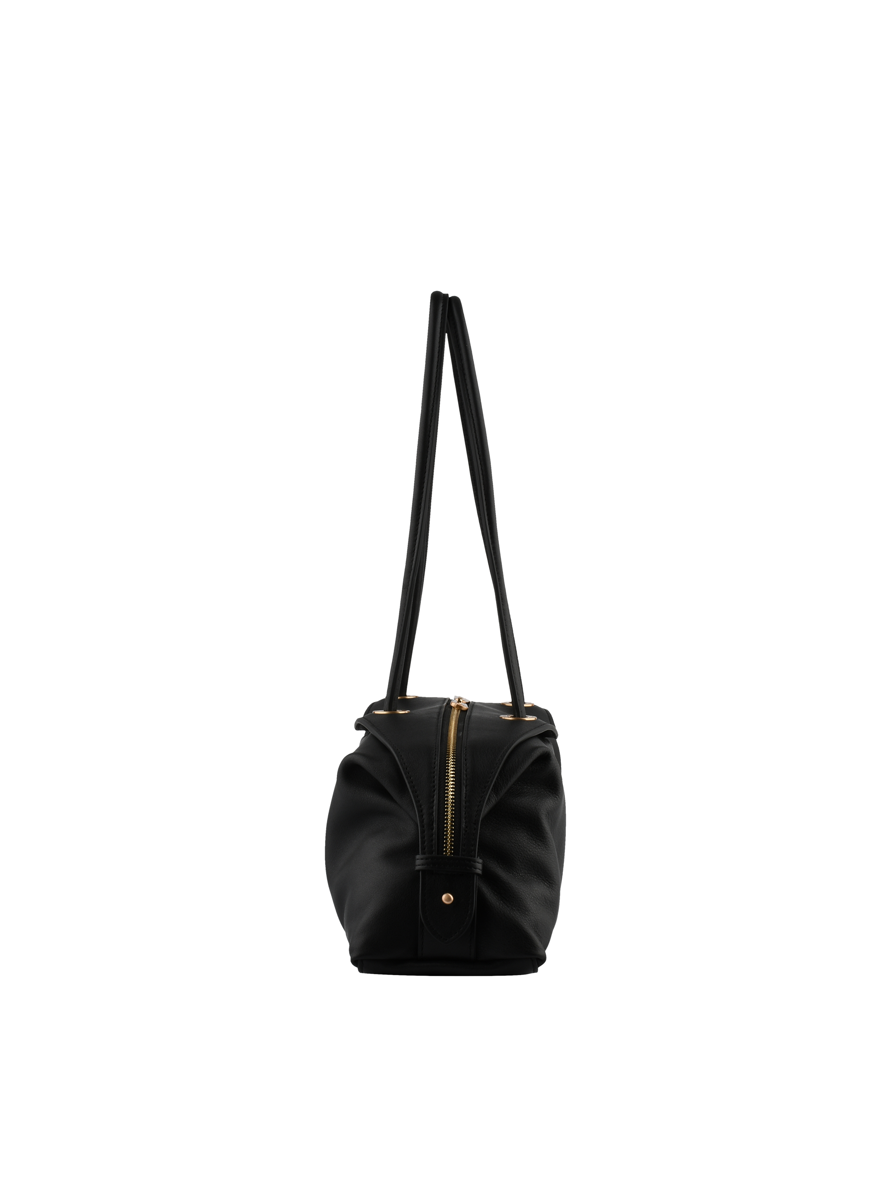Calfskin leather shoulder bag POURCHET Black