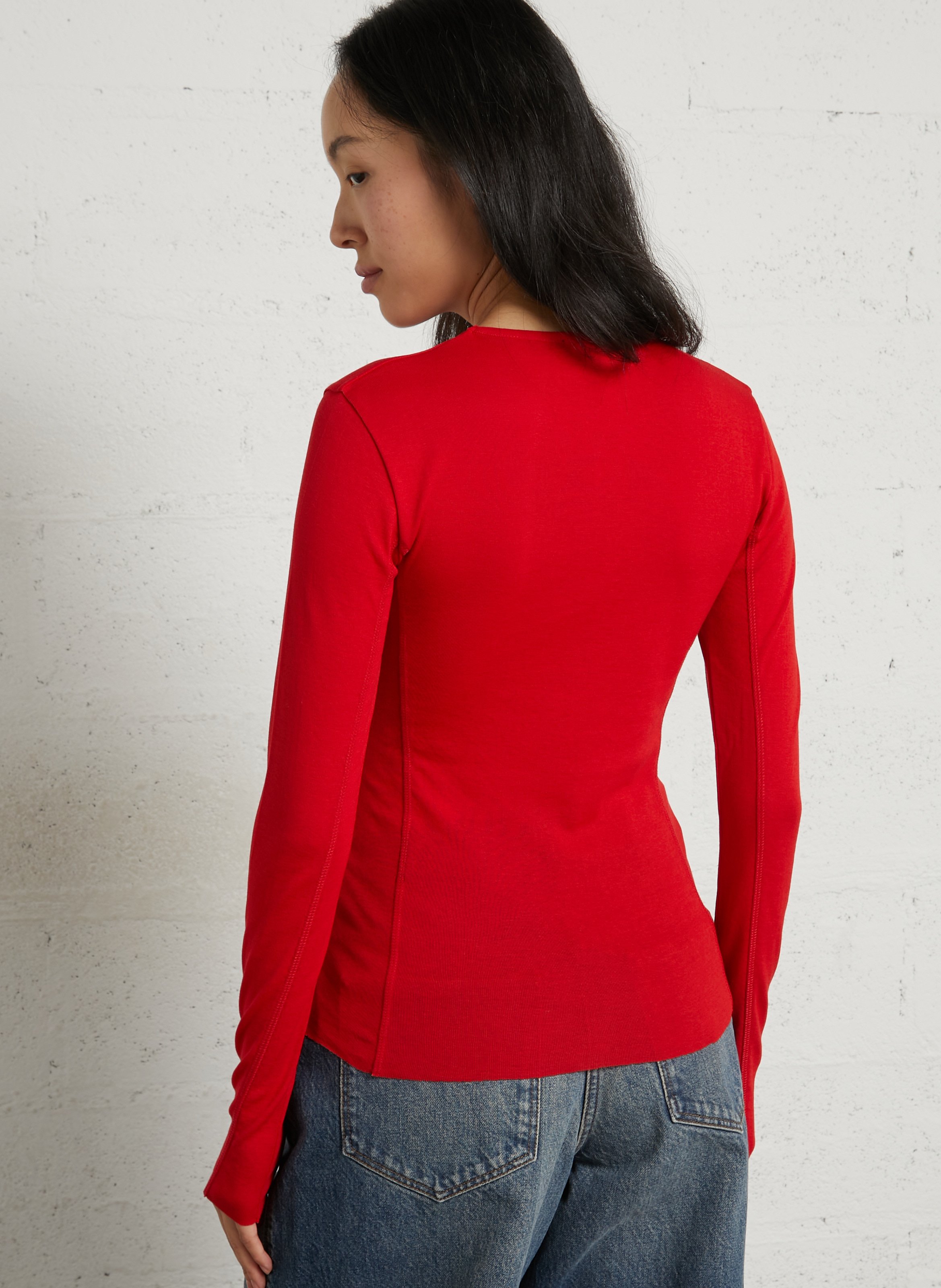 T-shirt moulant en coton mélangé SOEUR Rouge