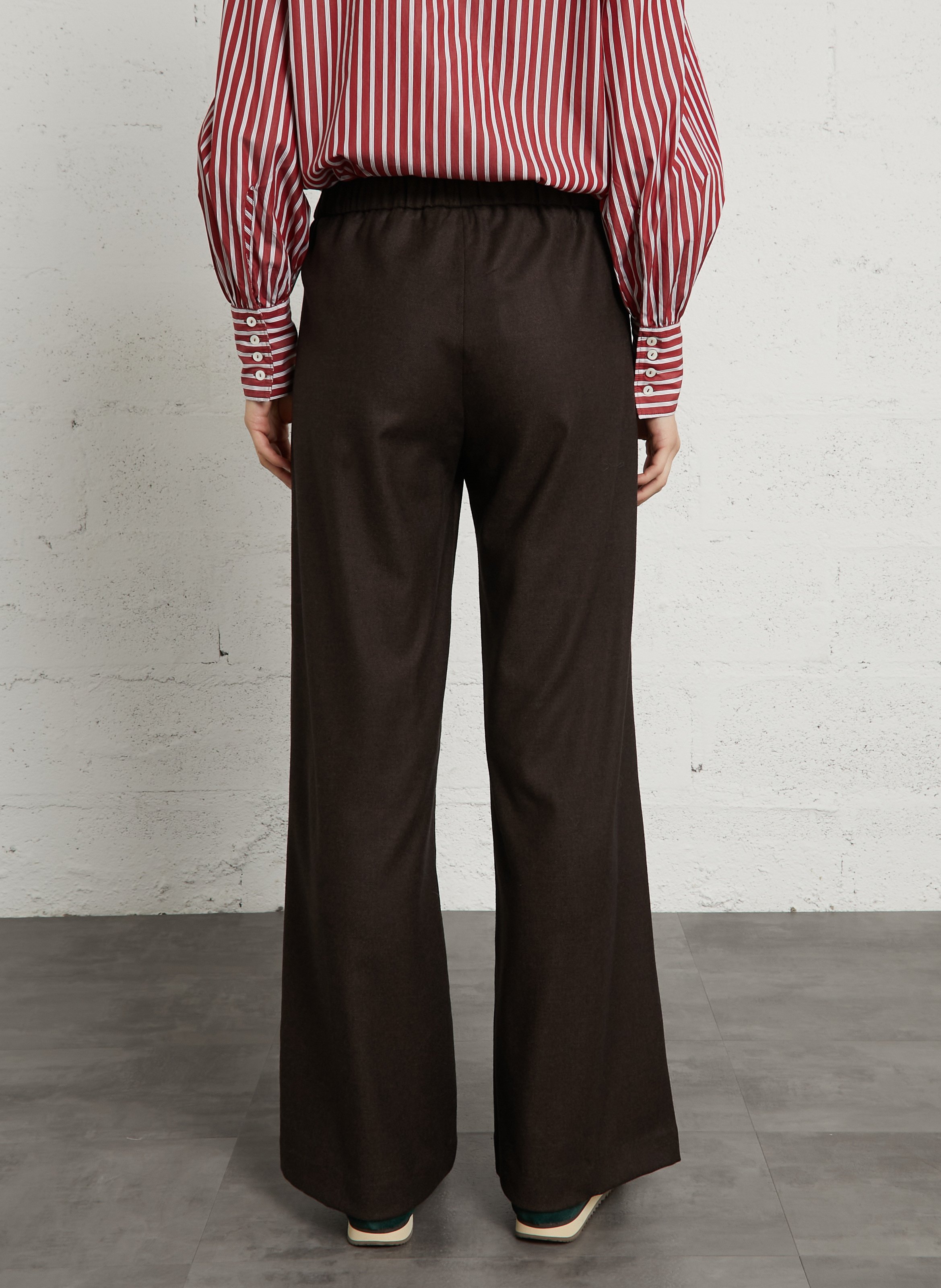Wide-leg wool-blend pants DIEGA Brown