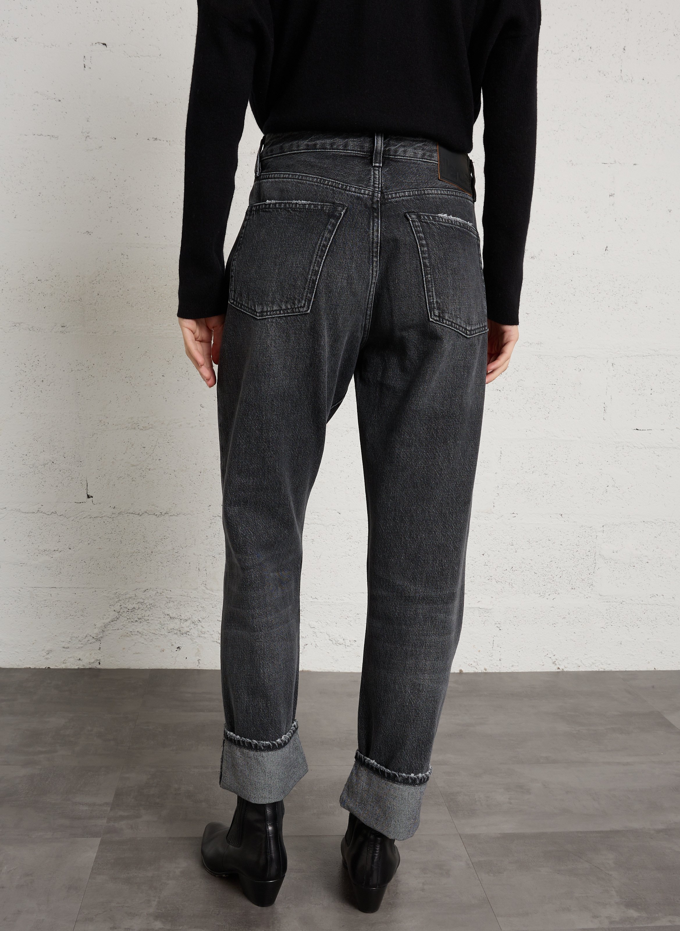 Jean large délavé en coton BELLEROSE Noir
