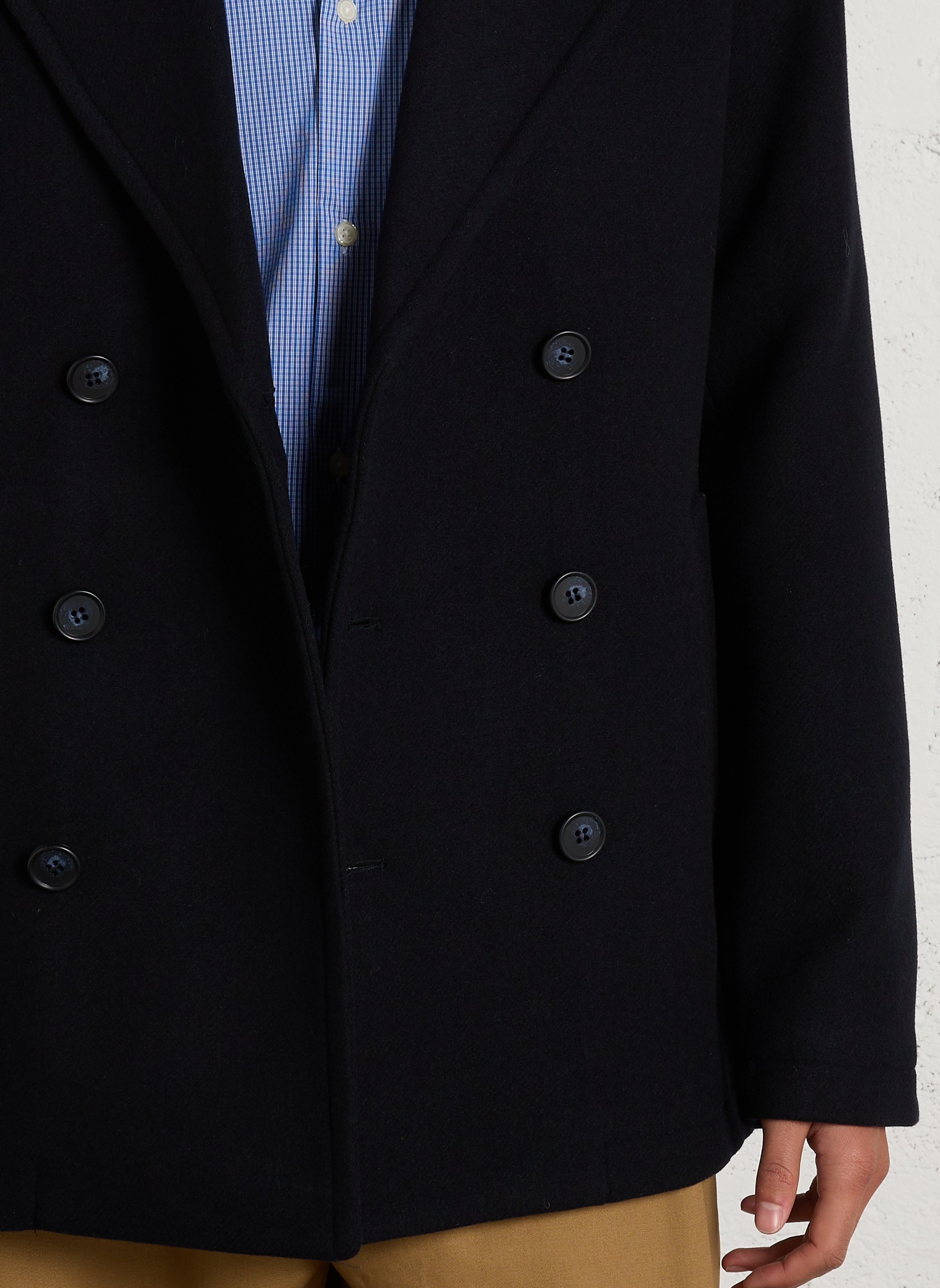Gerade geschnittener Mantel mit Knopfleiste CASUAL FRIDAY Blau
