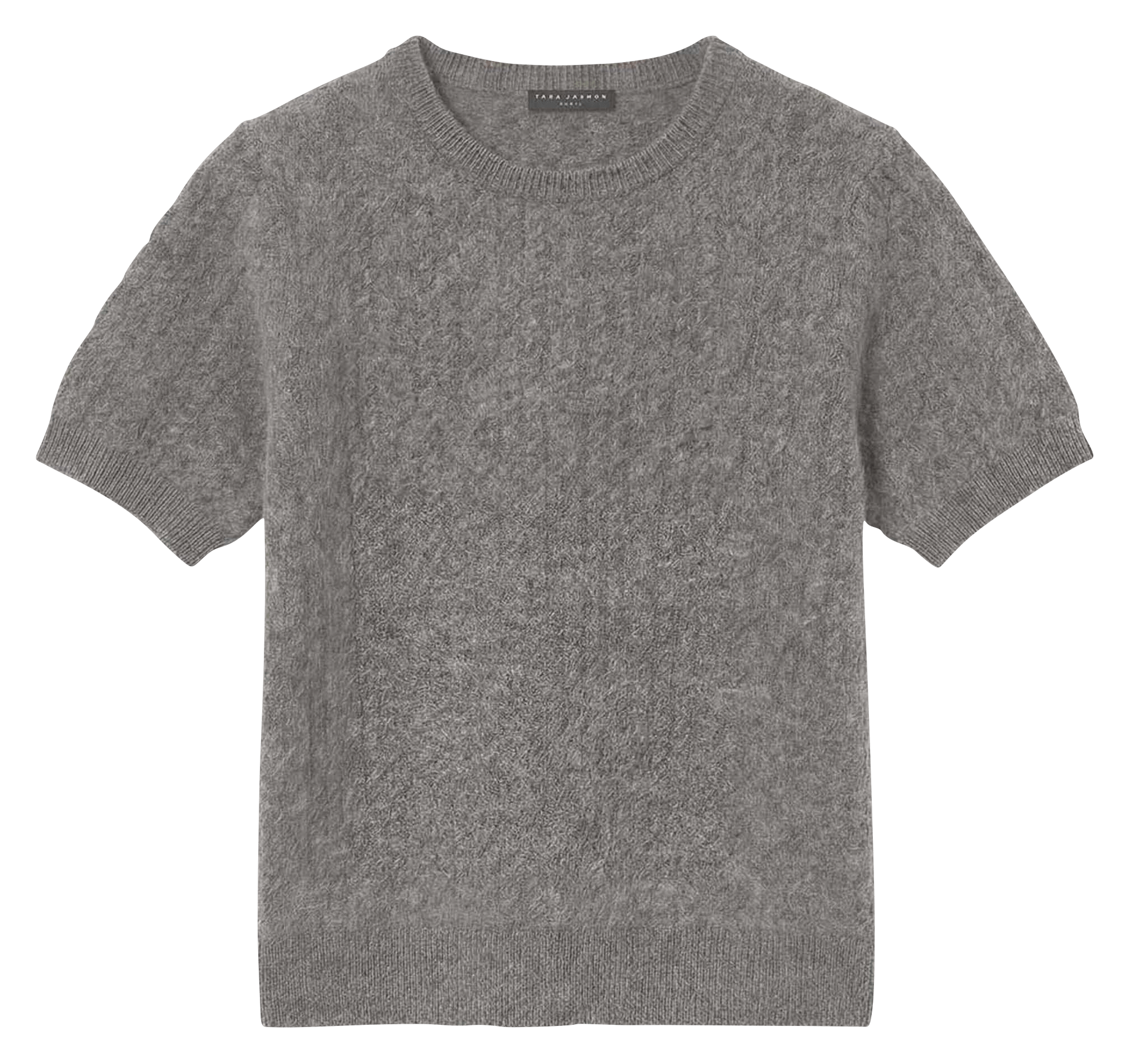 Straight wool short-sleeve sweater TARA JARMON Grey