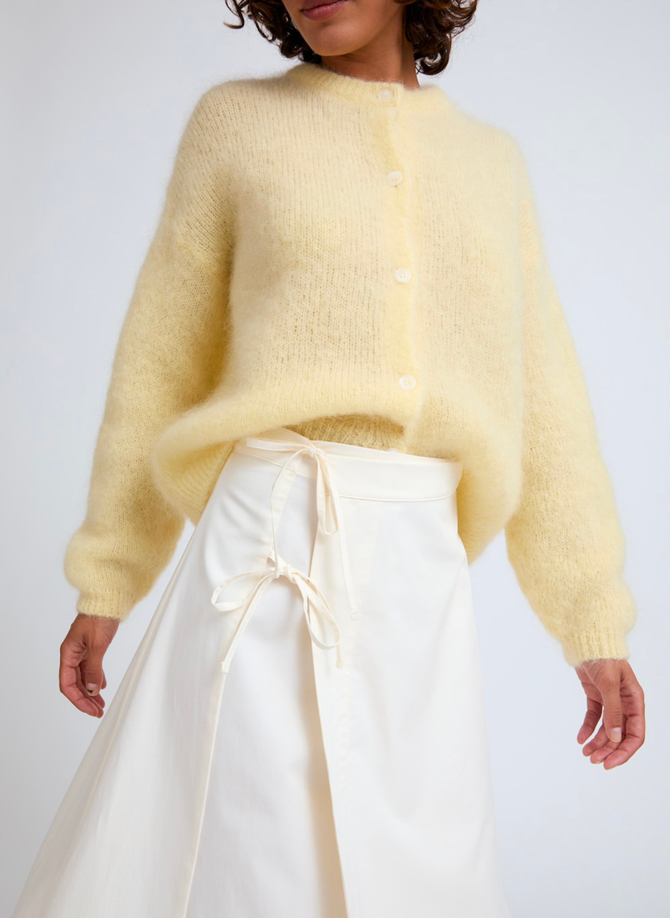 Oversized round neck mohair blend vest SURPRISE