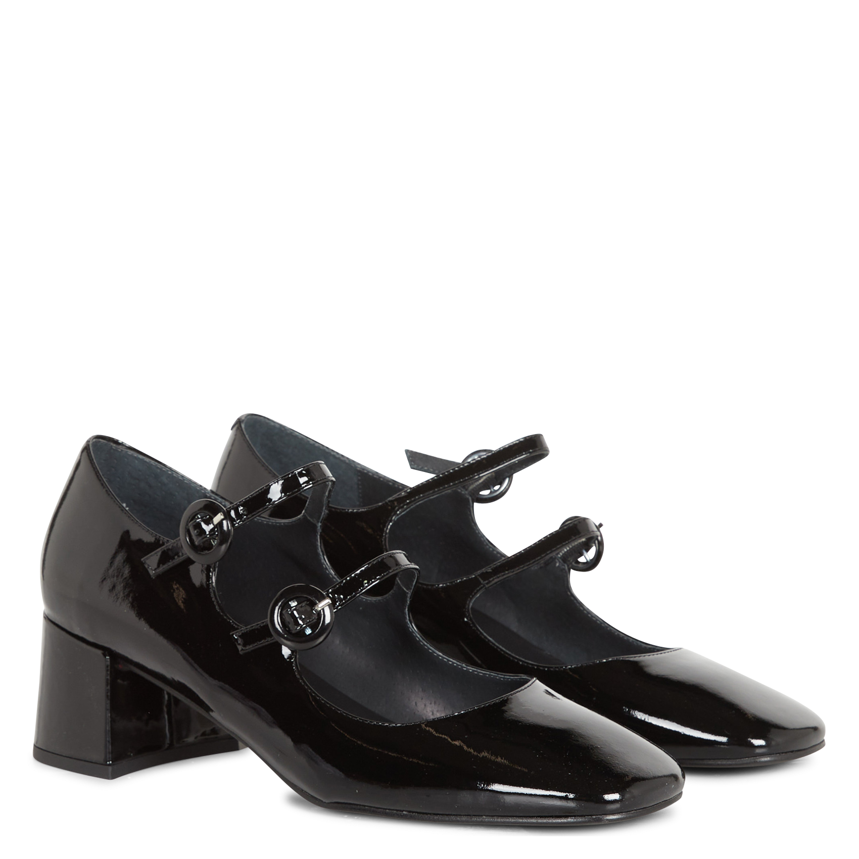Glazed leather Mary Janes JONAK Black
