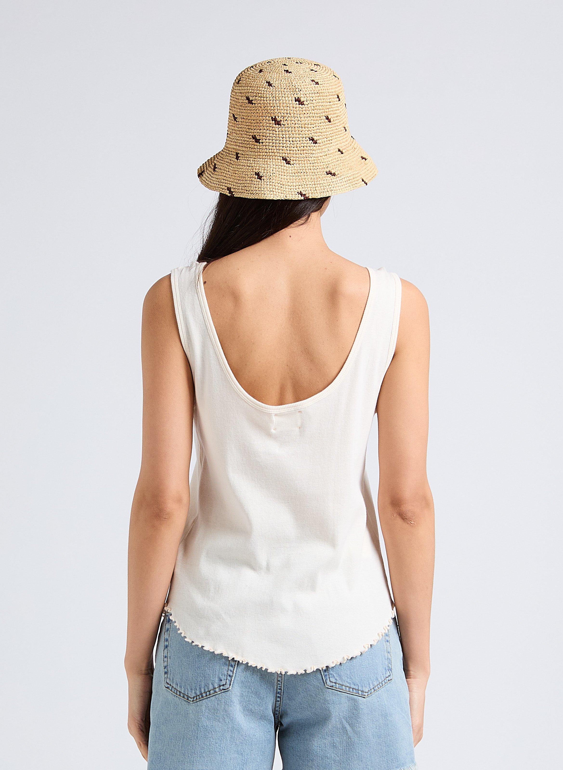 Gerade geschnittenes Baumwoll-Tanktop THE NEW SOCIETY Weiss