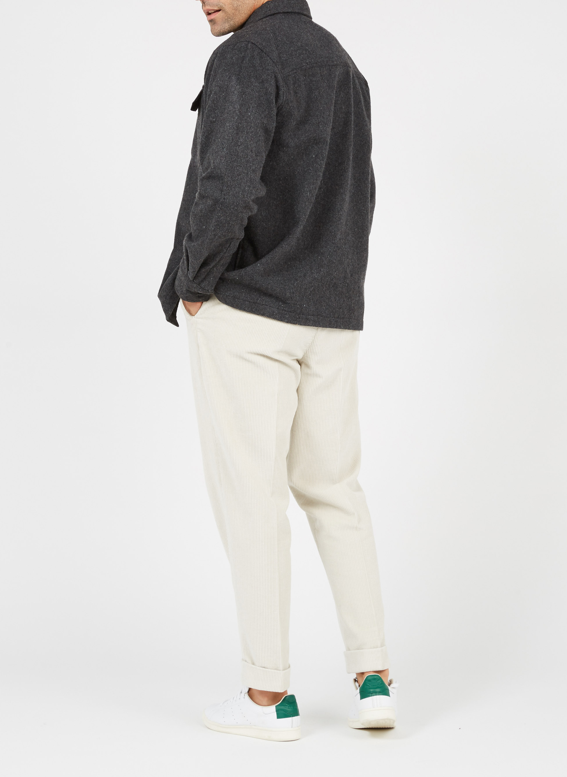 Overshirt with classic collar SCHOTT Grey