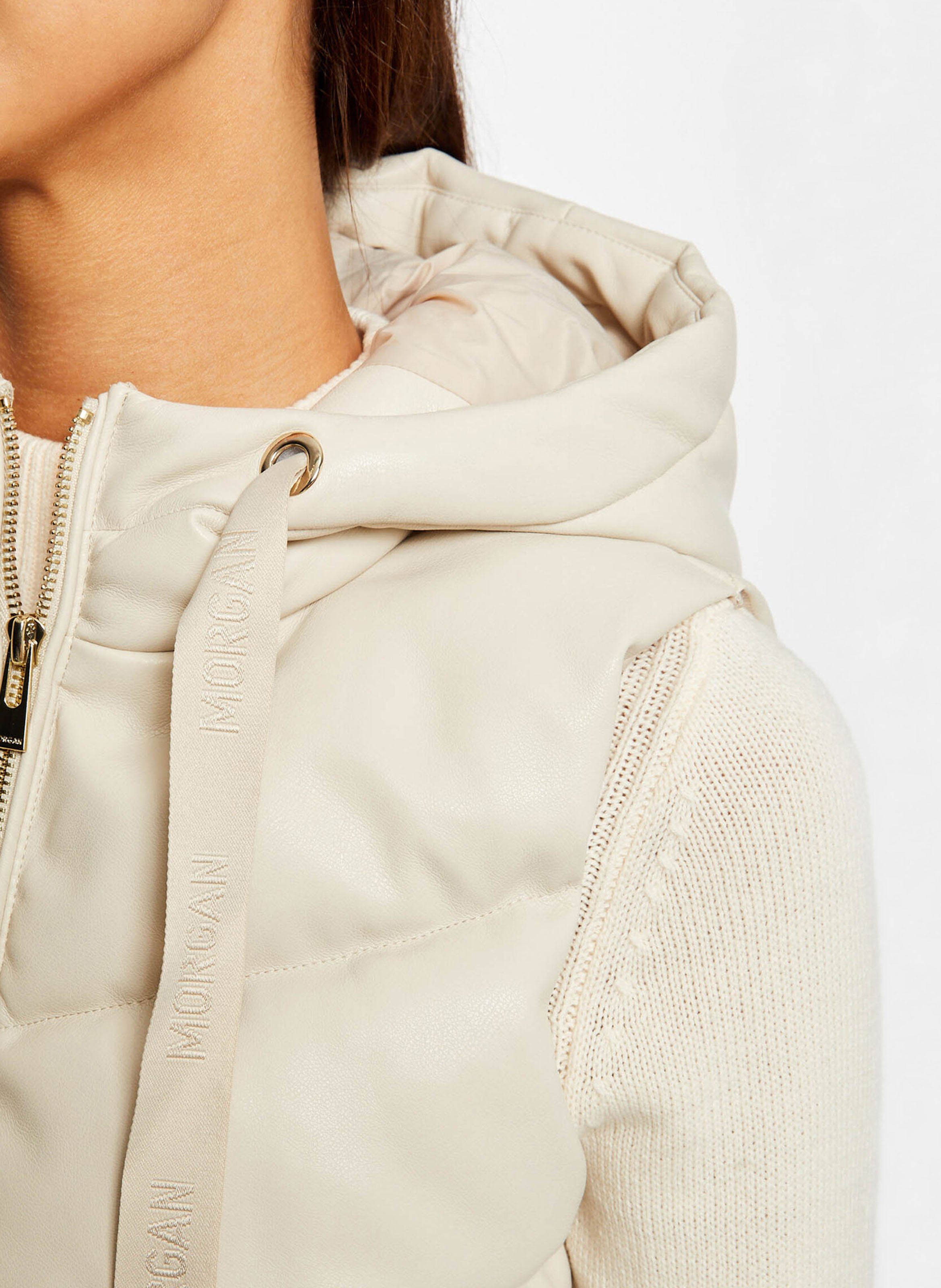 Bodywarmer met capuchon MORGAN Beige