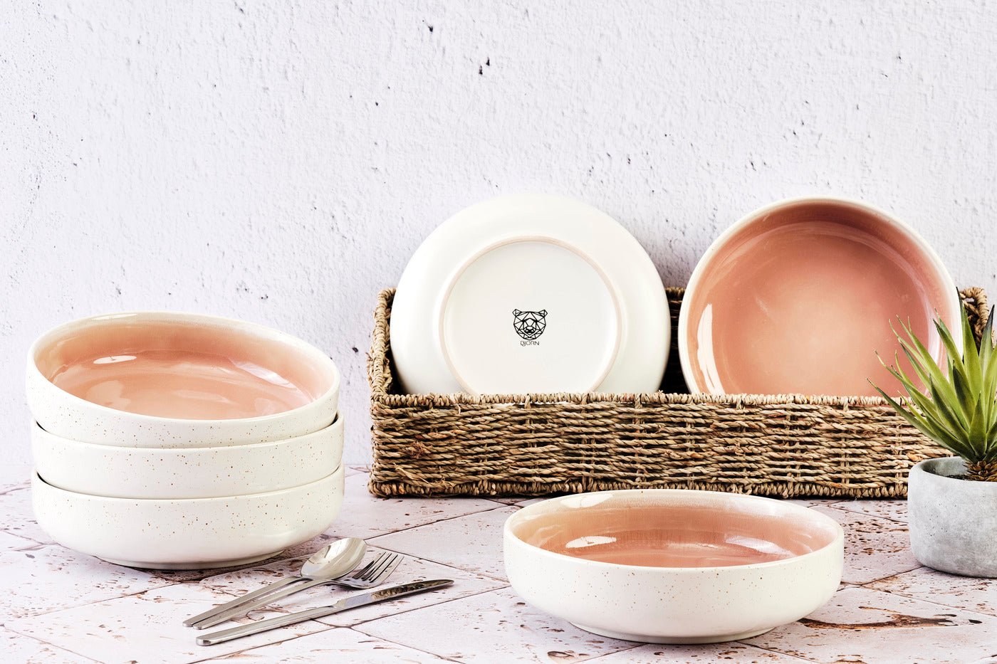 Bol oxygen ø22cm - 6 pièces - rose poudre BJORN Rose