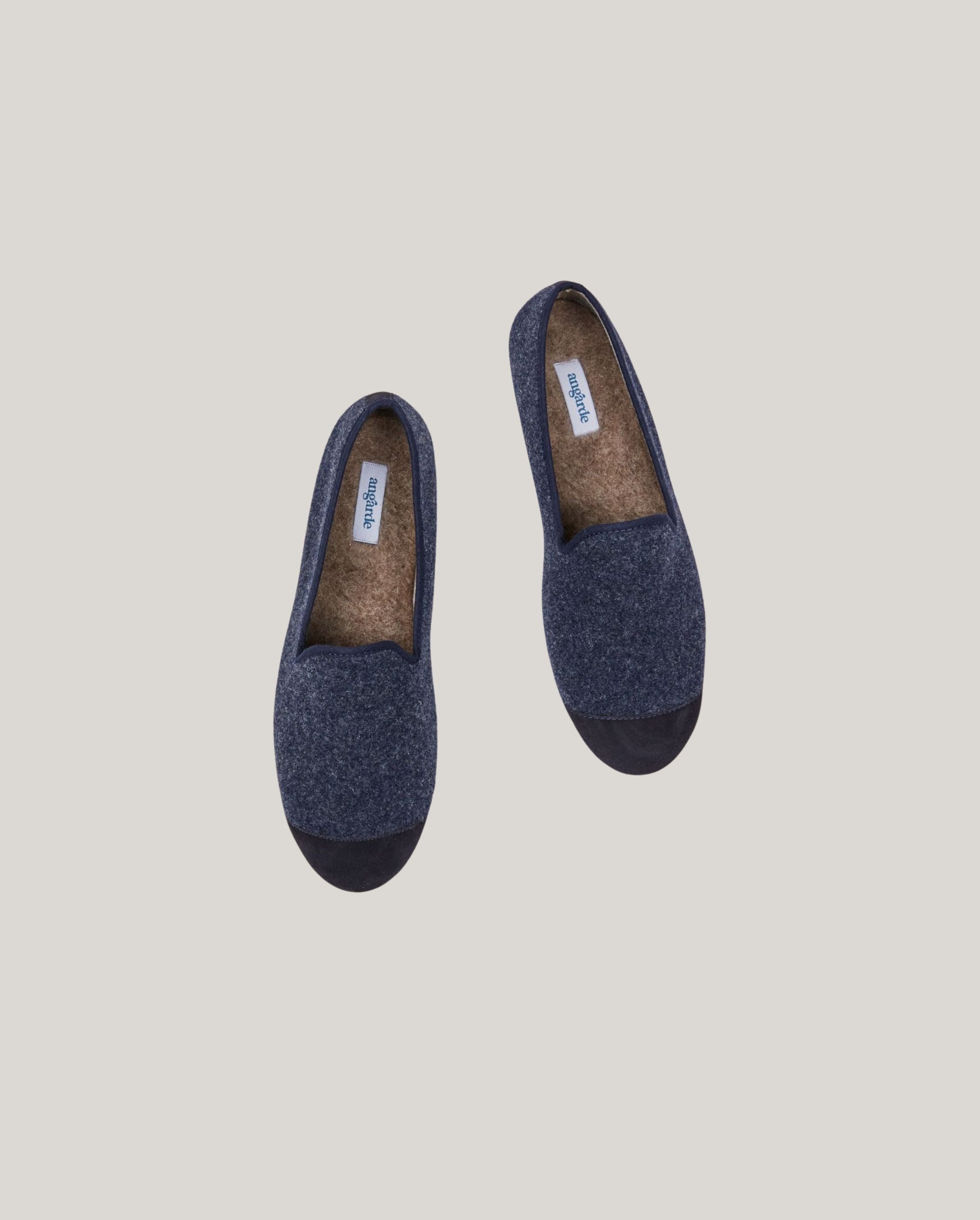 Men's wool slipper, navy blue ANGARDE Blue