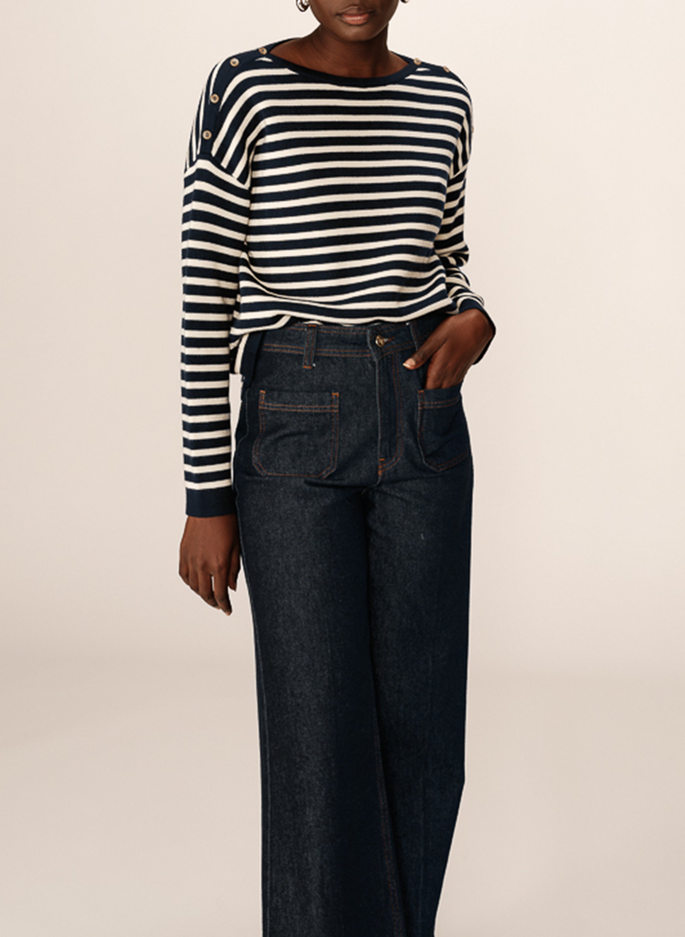 Oversized sailor sweater GRACE ET MILA Blue