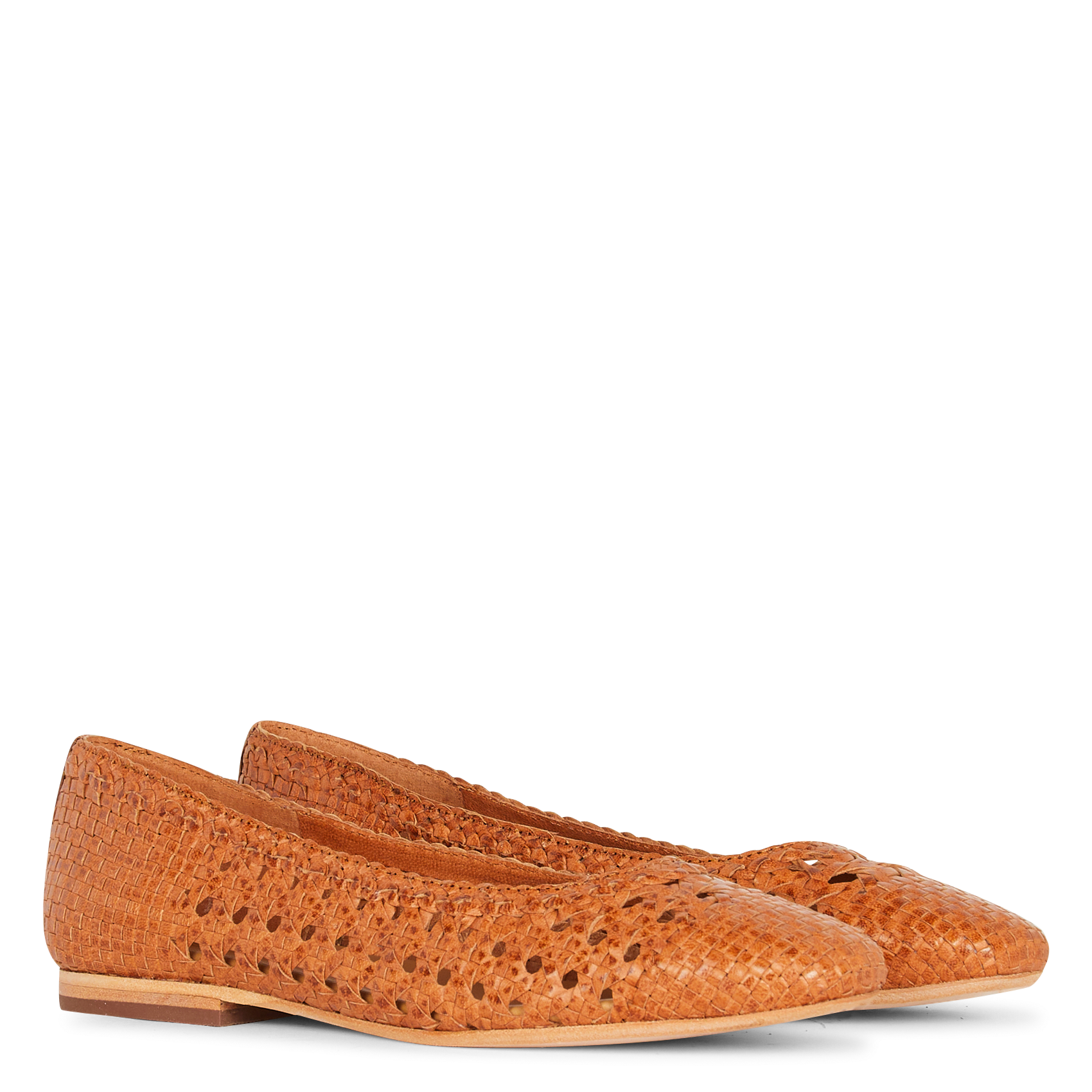 Ballerines en cuir tressé  JB MARTIN Marron