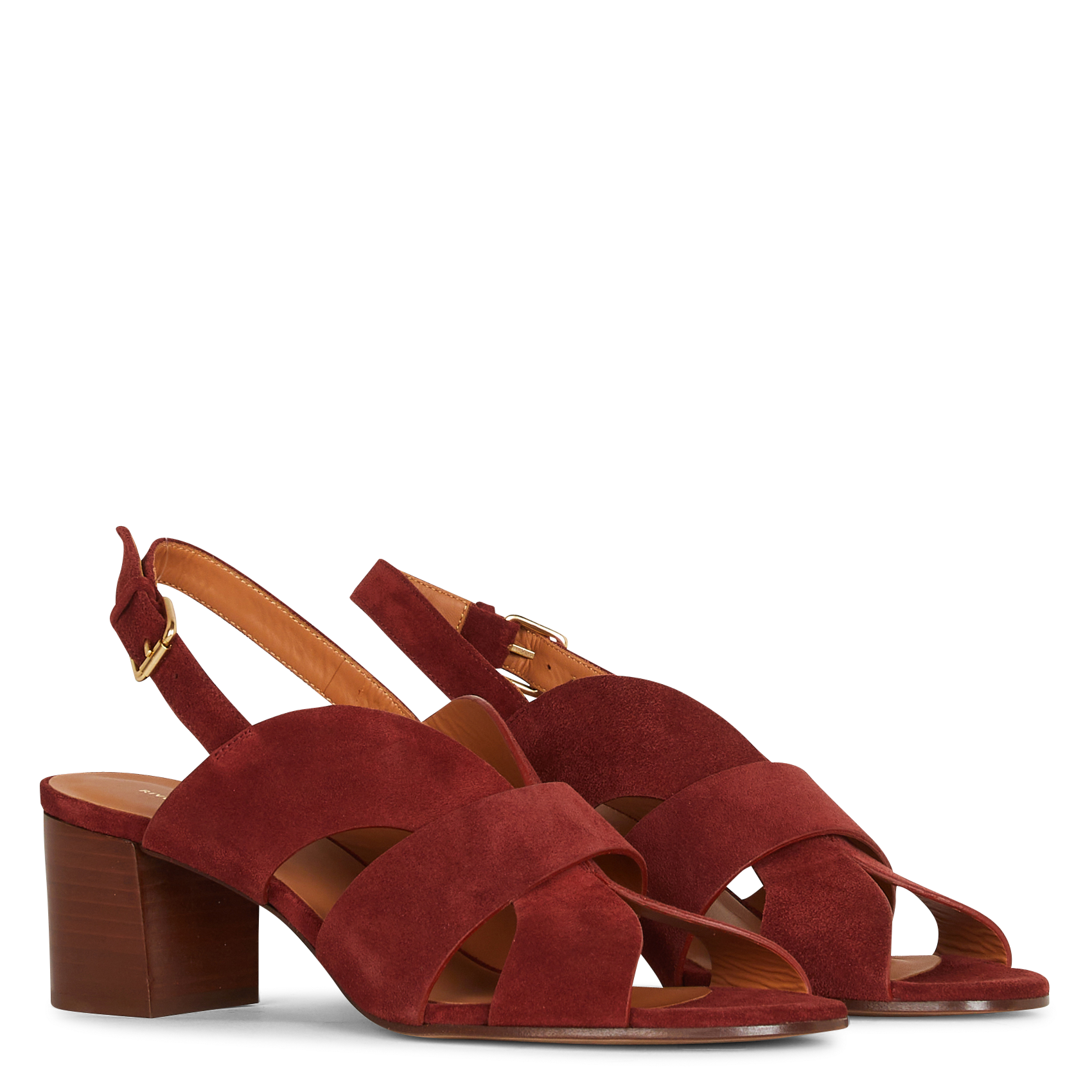 Sandales à talons en cuir RIVECOUR Marron