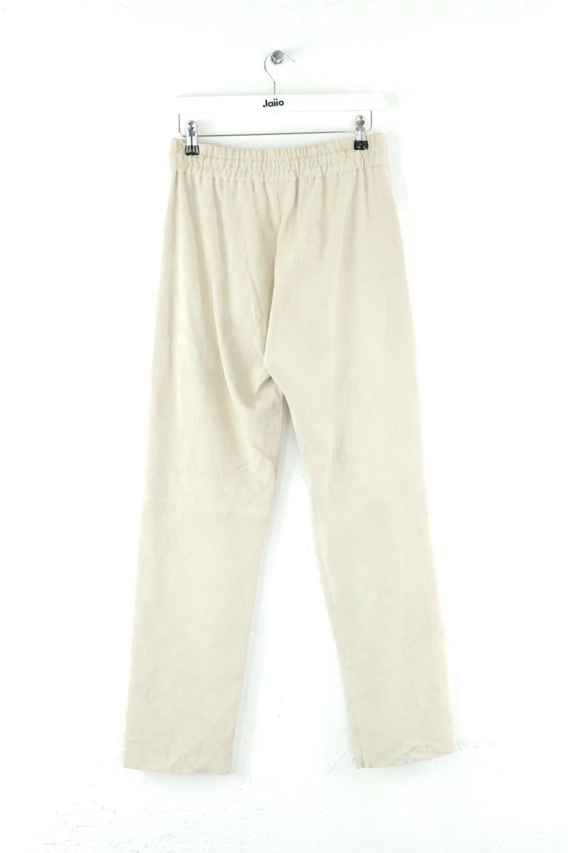 Straight leather pants LONGCHAMP - Seconde Main Beige