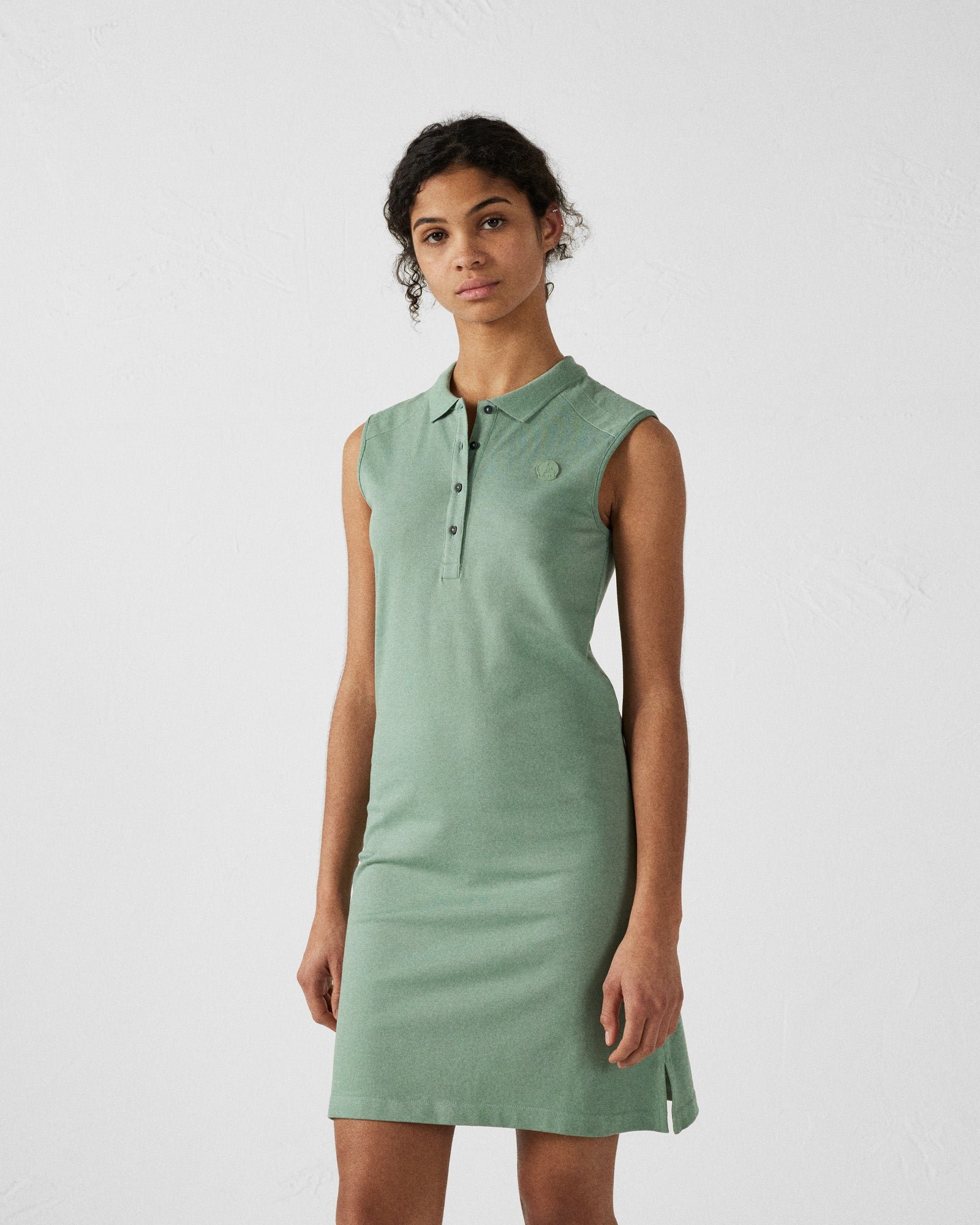 Sleeveless tangerine polo dress JOTT Green