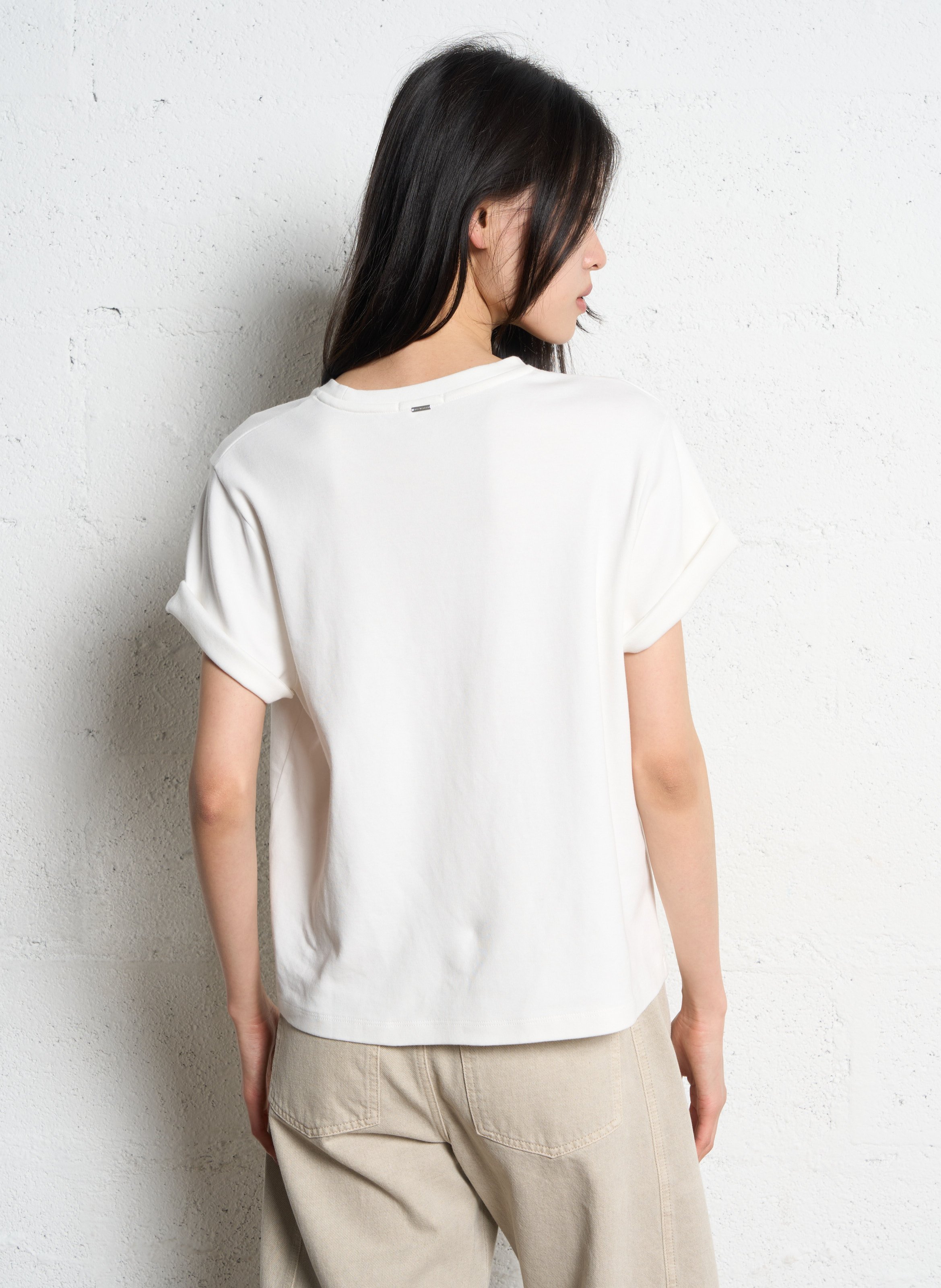 Baumwoll-Pullover mit Rundhalsausschnitt IKKS Weiss