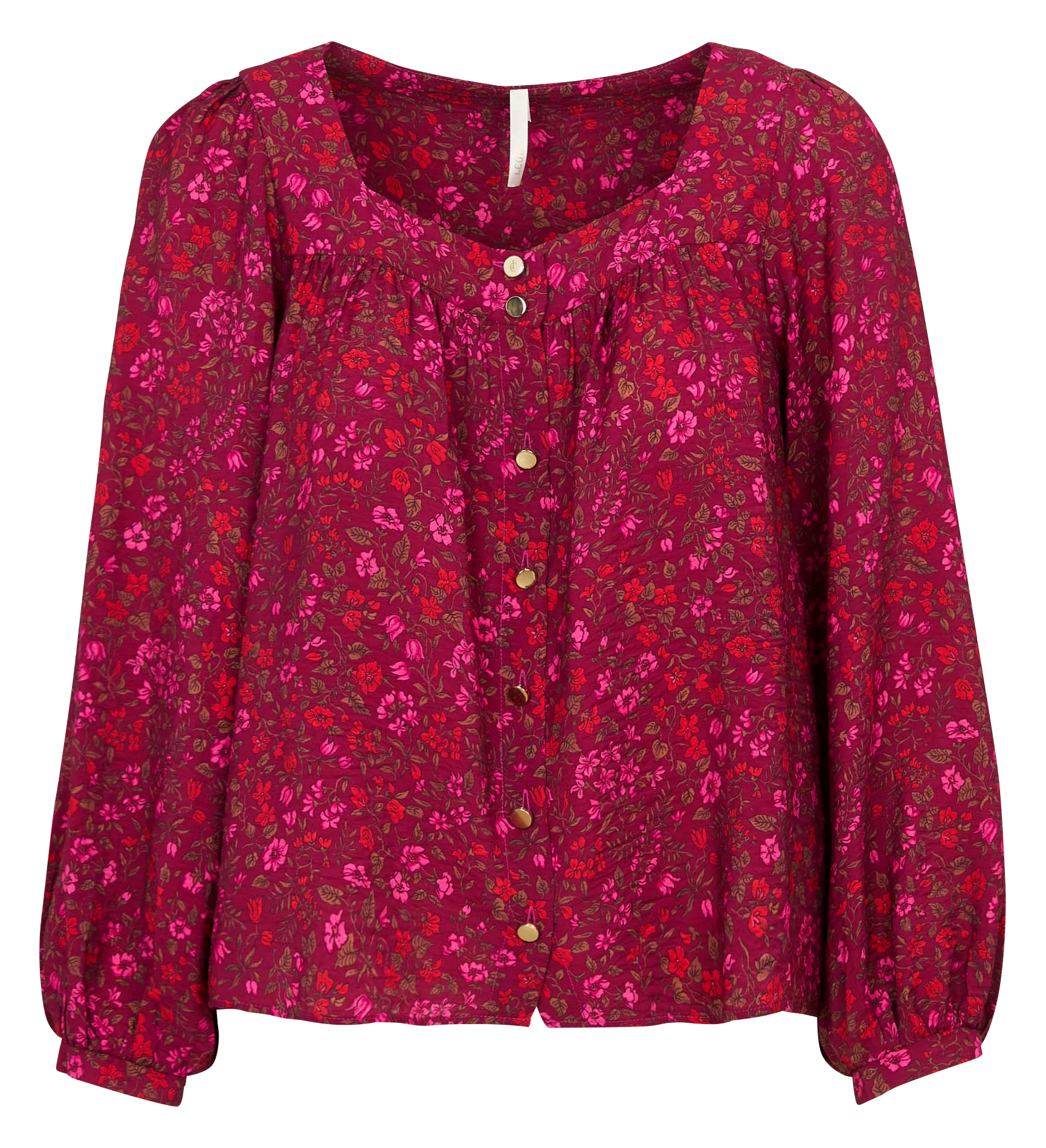 Square Neck Flowy Blouse I CODE Pink