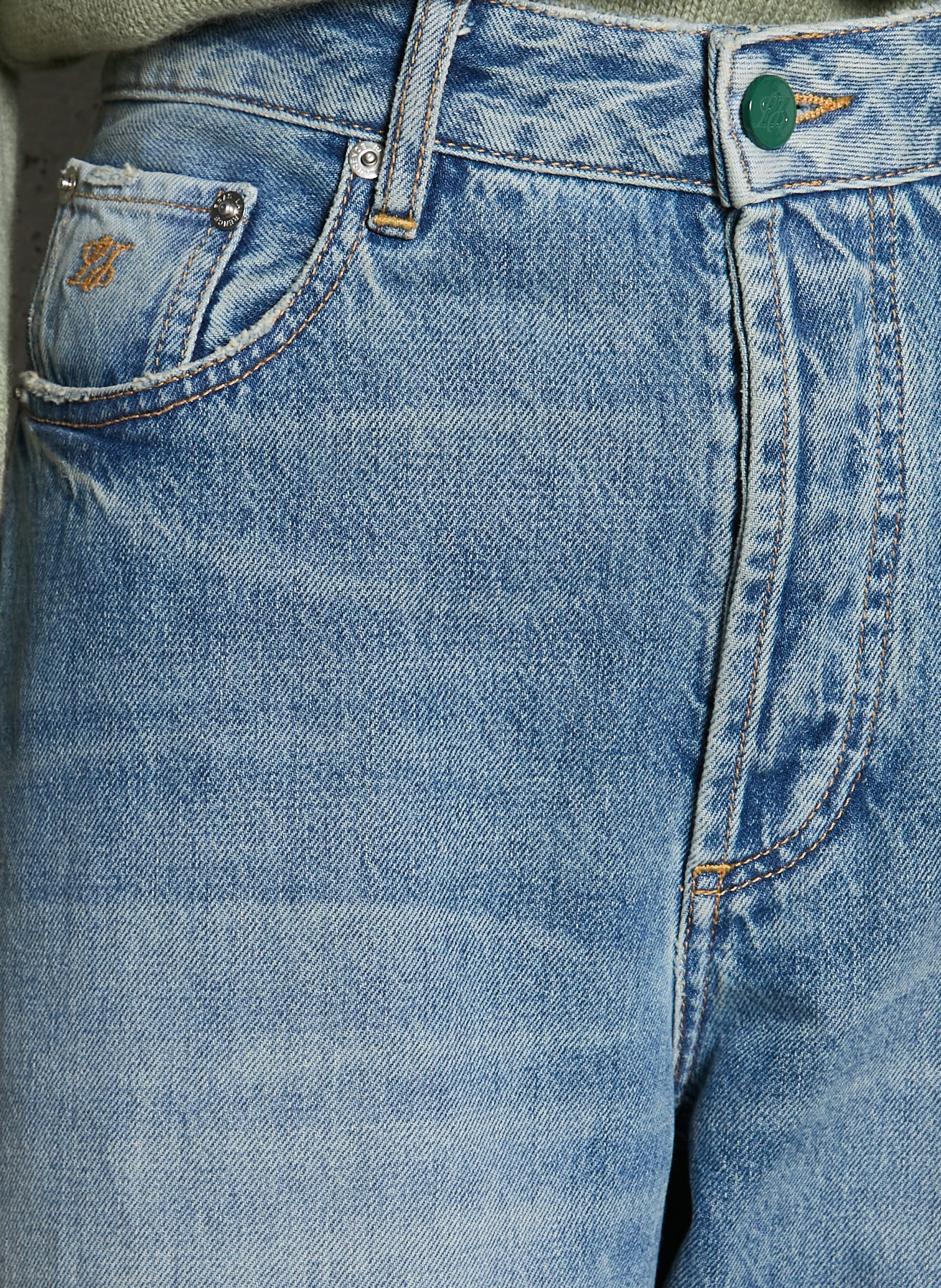 Jean droit en coton LAURENCE BRAS Bleu