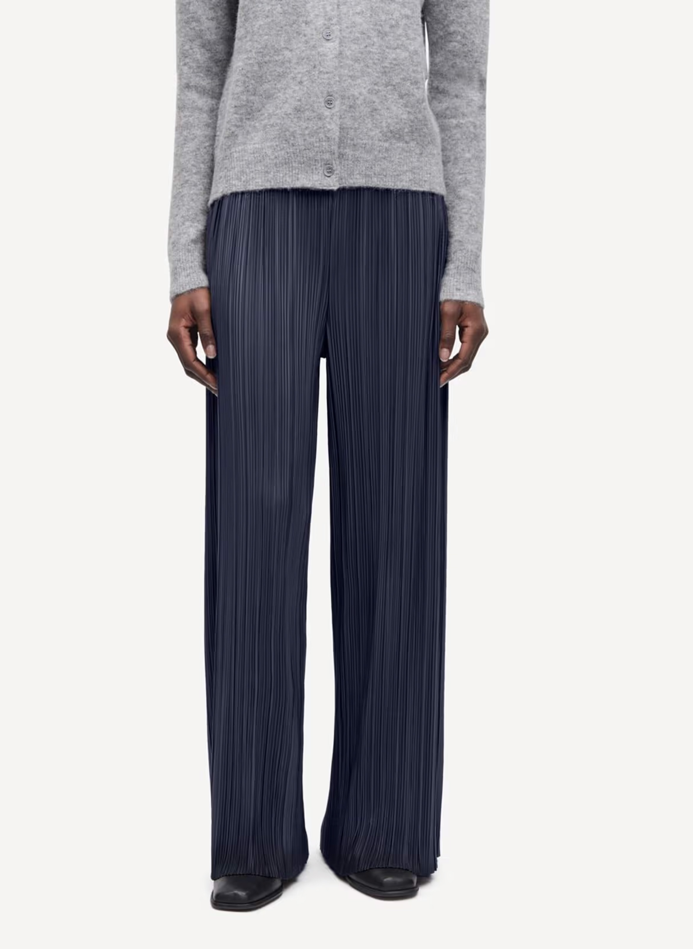 Pantalon large plissé SAMSOE SAMSOE Bleu