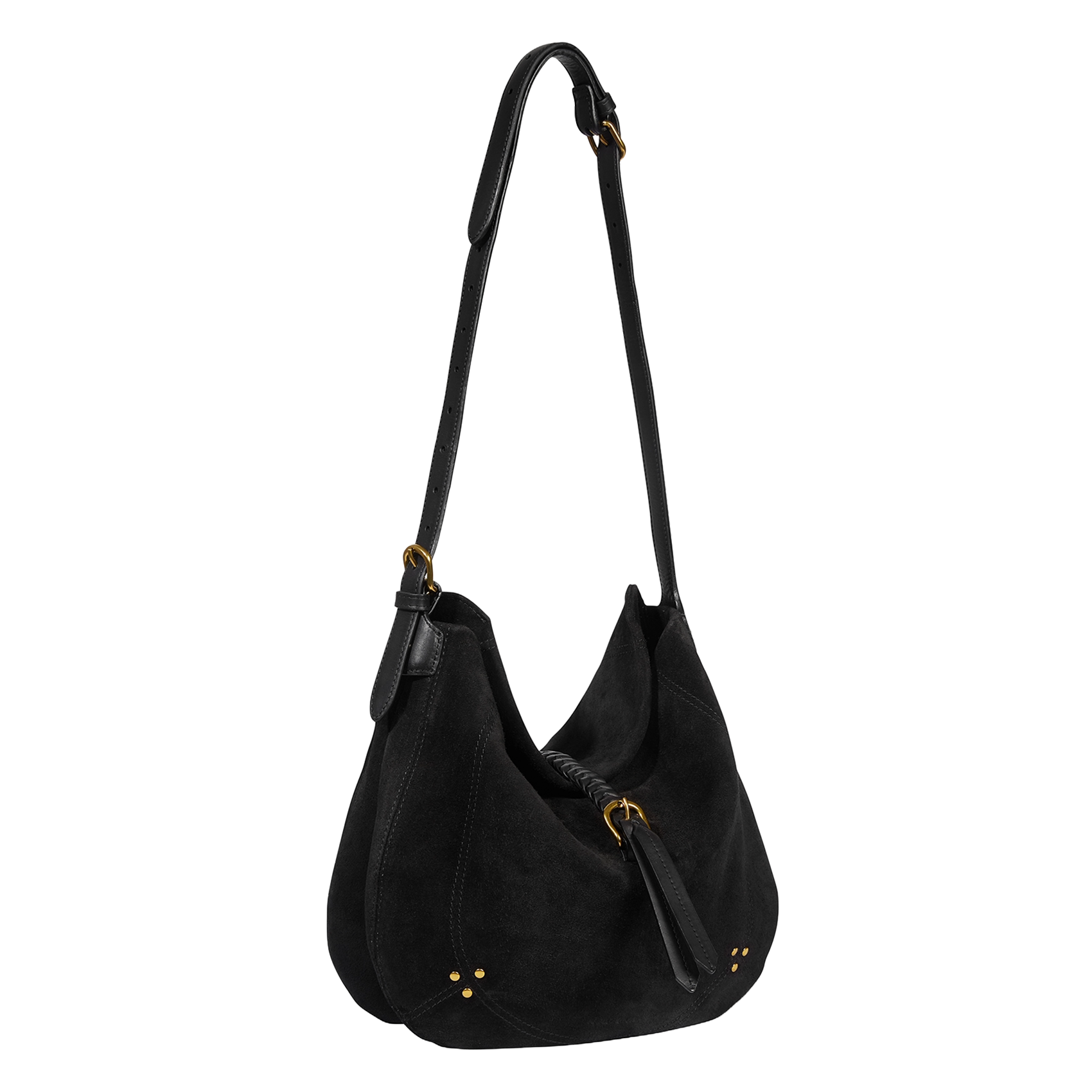 Soft suede leather shoulder bag JEROME DREYFUSS Black