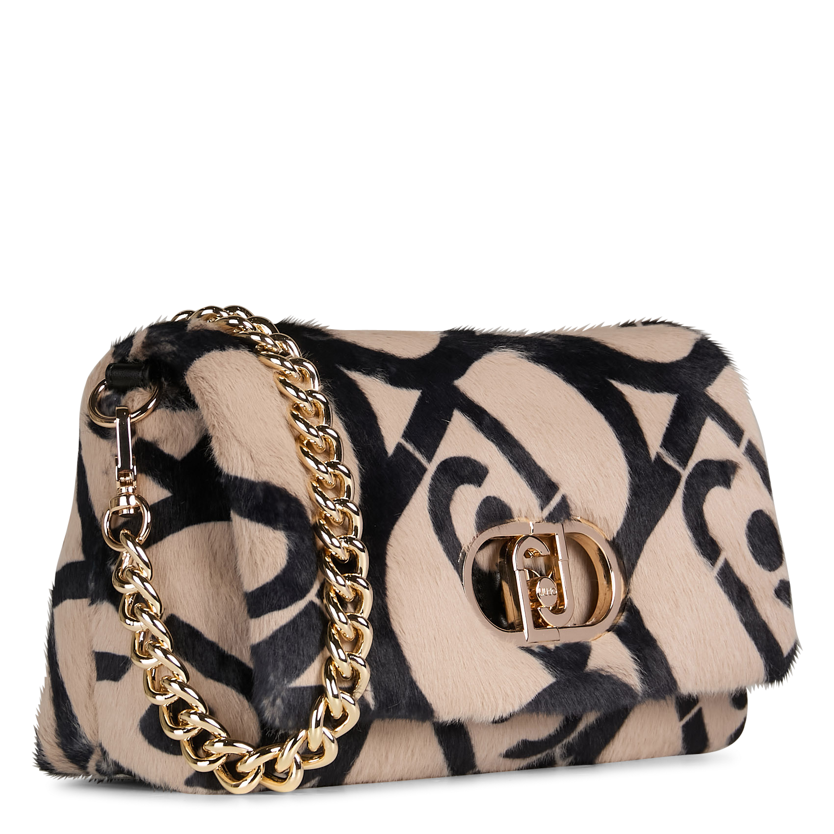 Sac bandoulière en fausse fourrure imprimée LIU JO Blanc