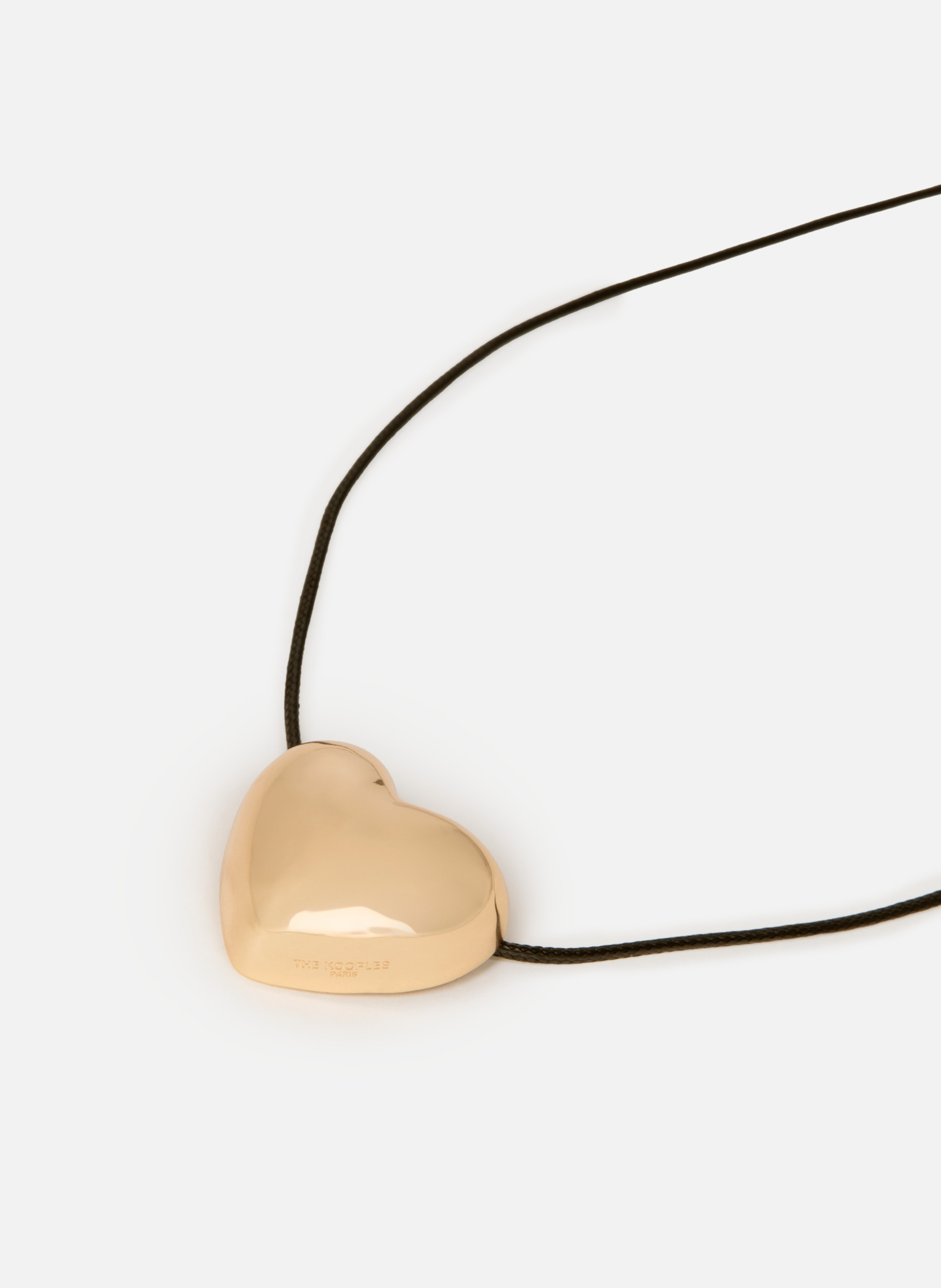 Heart-shaped rhinestone pendant necklace THE KOOPLES Yellow