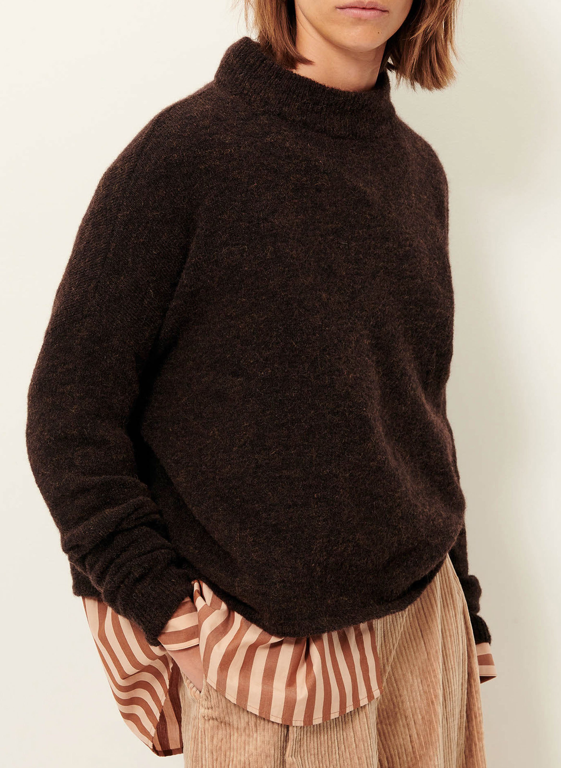 Loose-fit wool-blend sweater SESSUN Brown