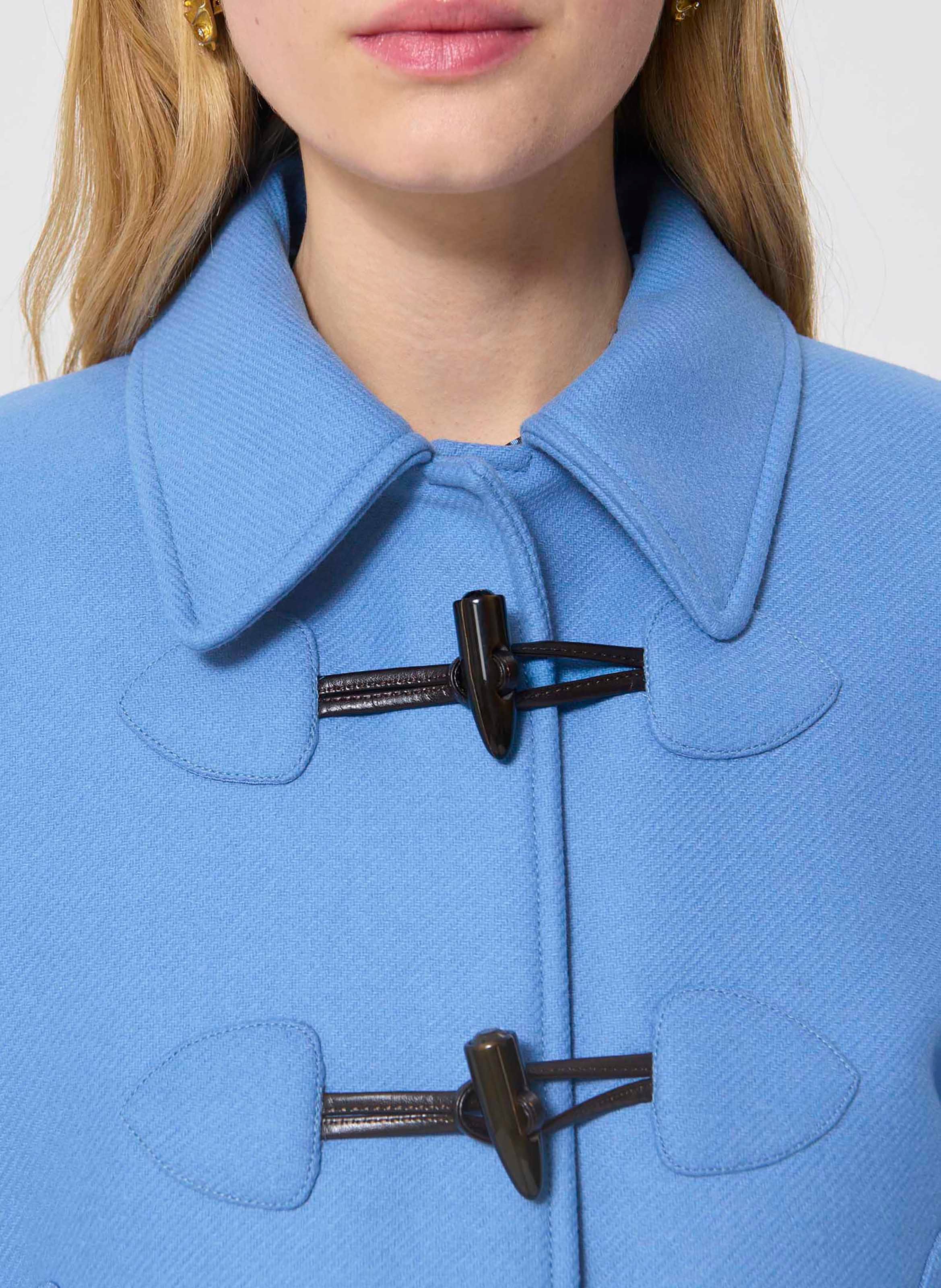 Cappotto corto monocolore in misto lana TARA JARMON Blu