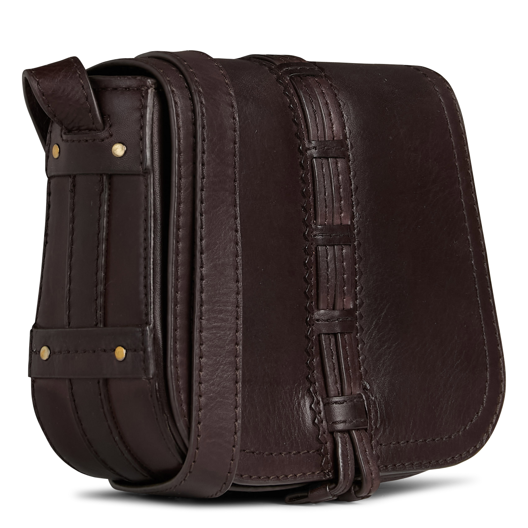 Sac bandoulière en cuir MAISON 123 Marron