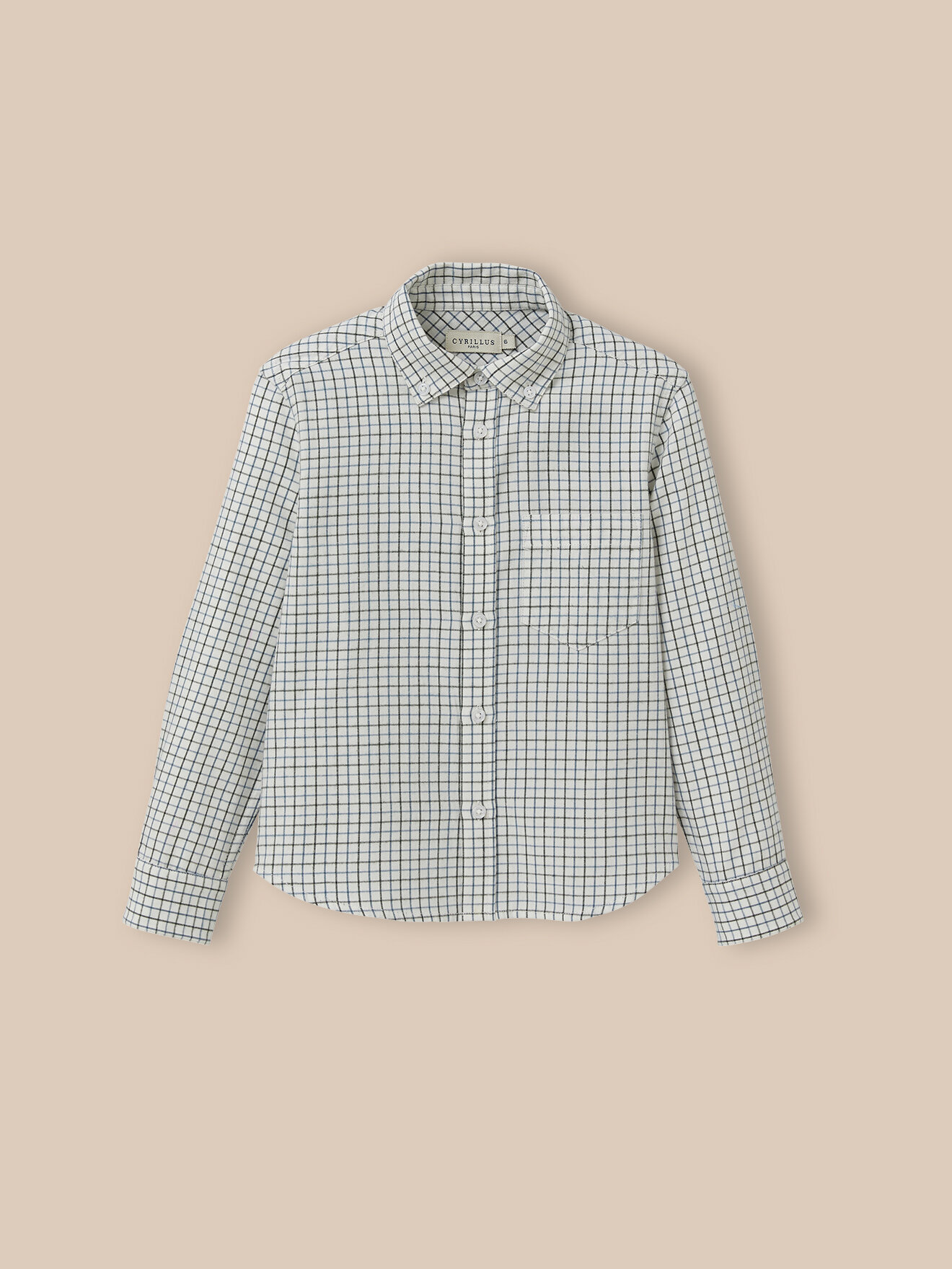 Tattersall checked shirt CYRILLUS Blue