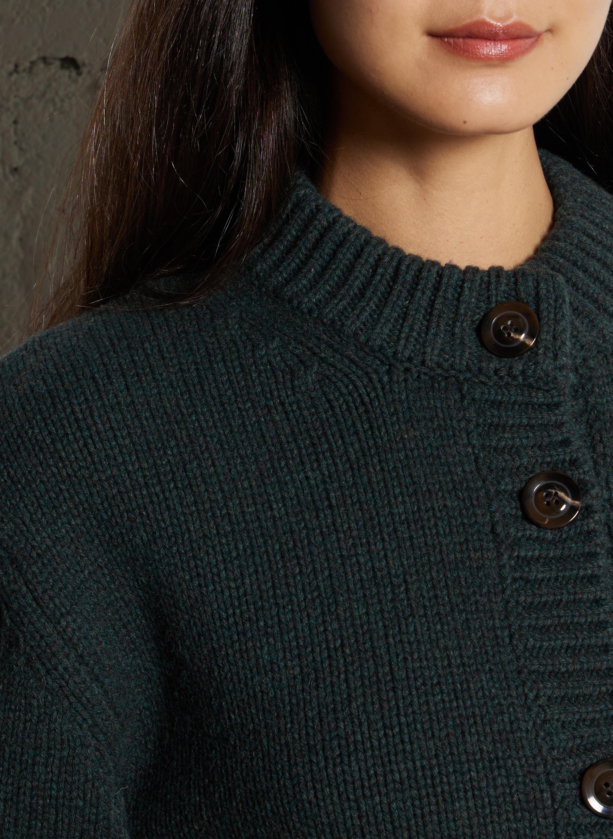 Cardigan col rond en laine SOEUR Vert