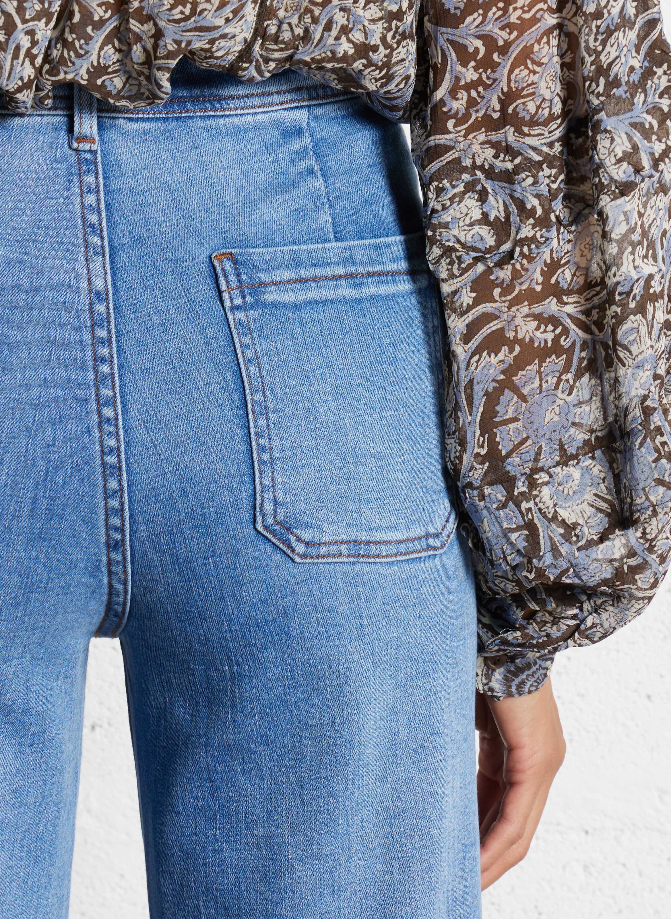 Wijde uitlopende jeans met gevlochten zakken MAISON HOTEL Blauw