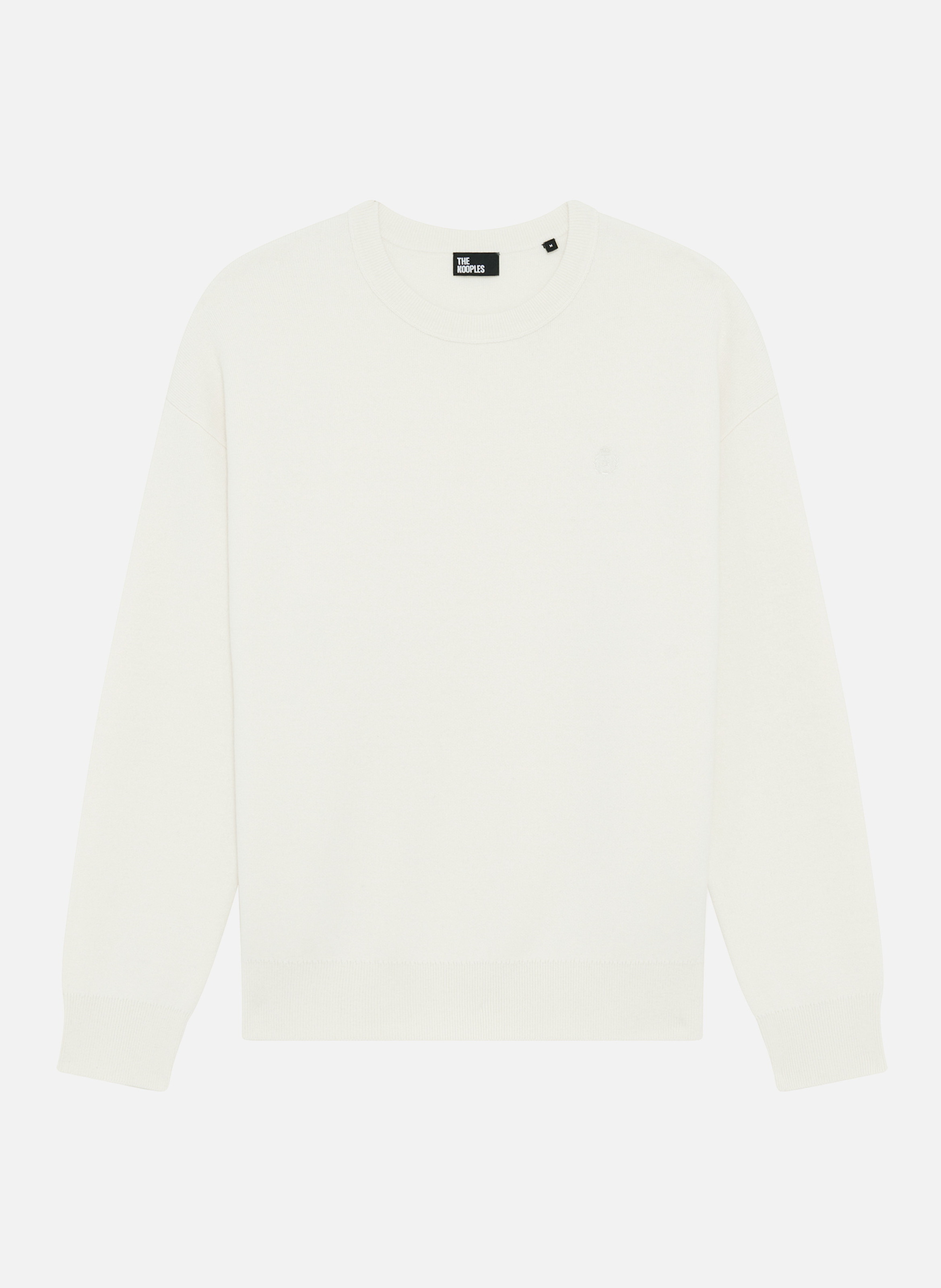 Round neck reversible sweater Beige