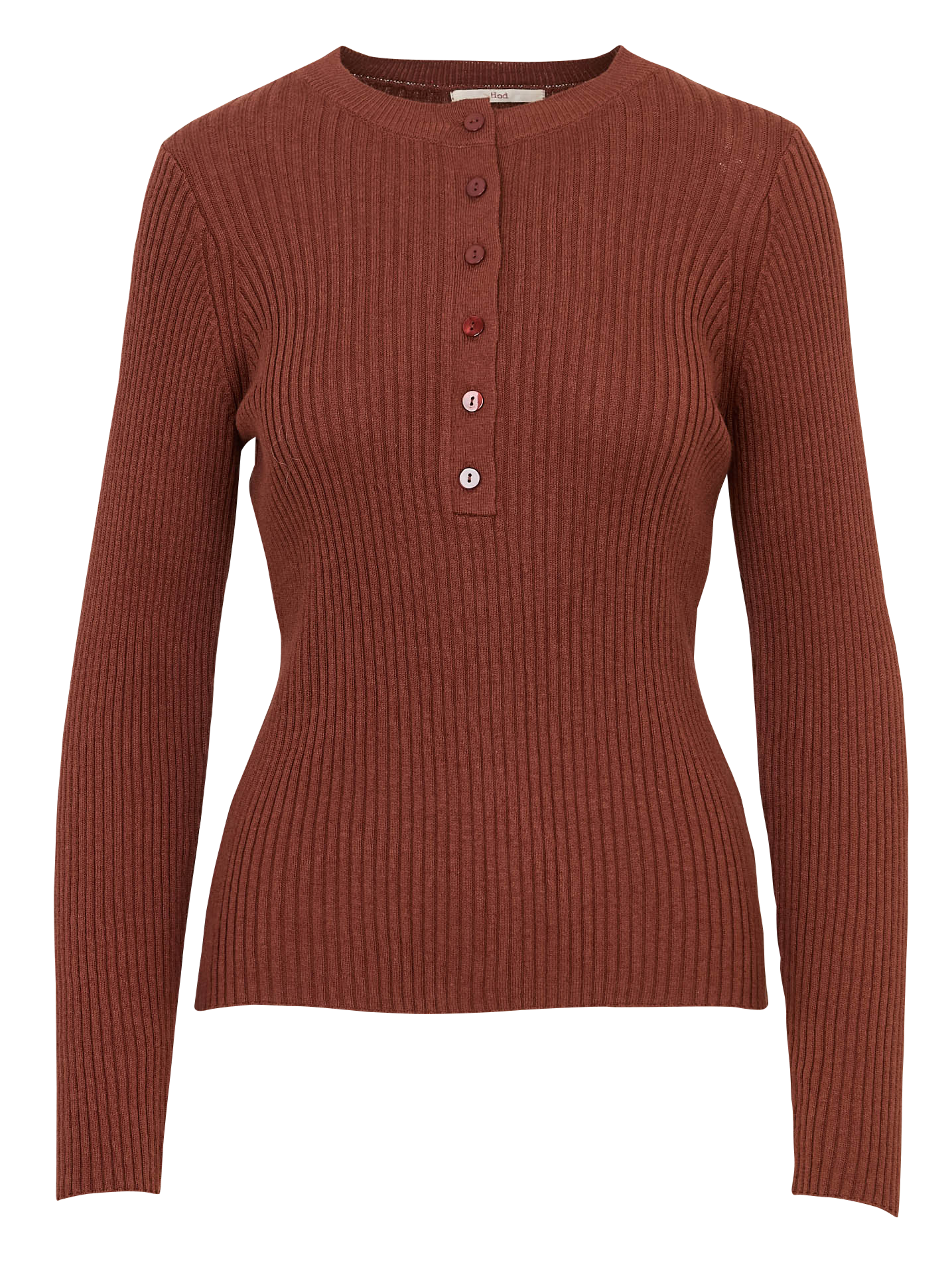 Round neck top in cotton and wool blend HOD PARIS Brown