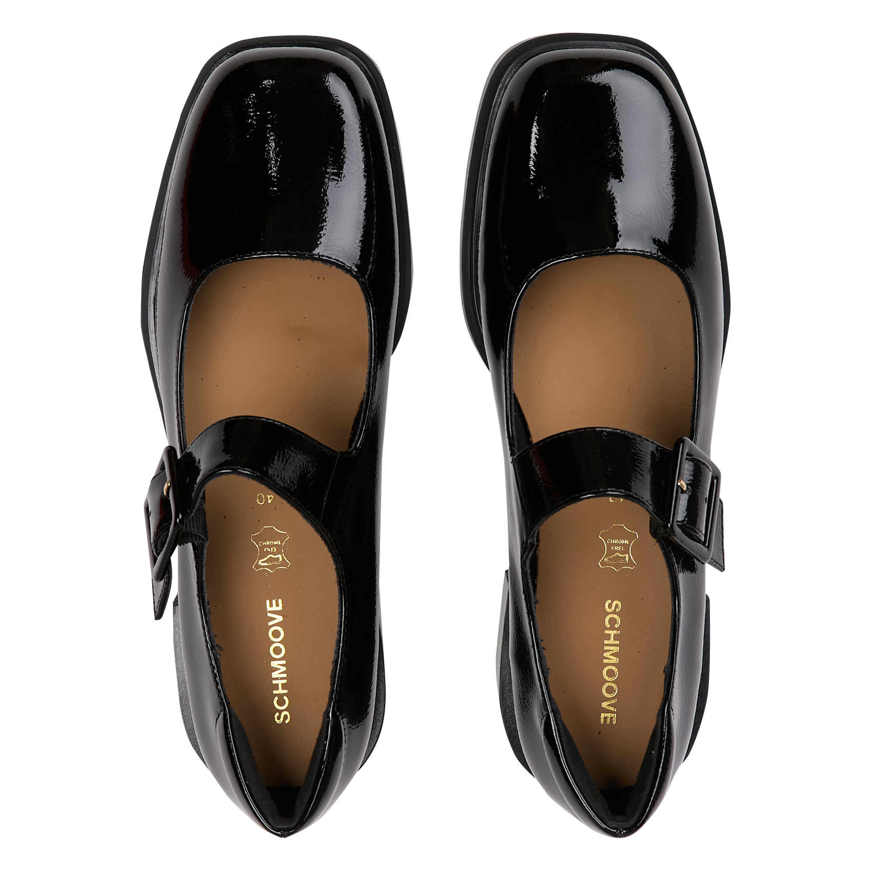 Heeled patent leather ballerina flats SCHMOOVE Black