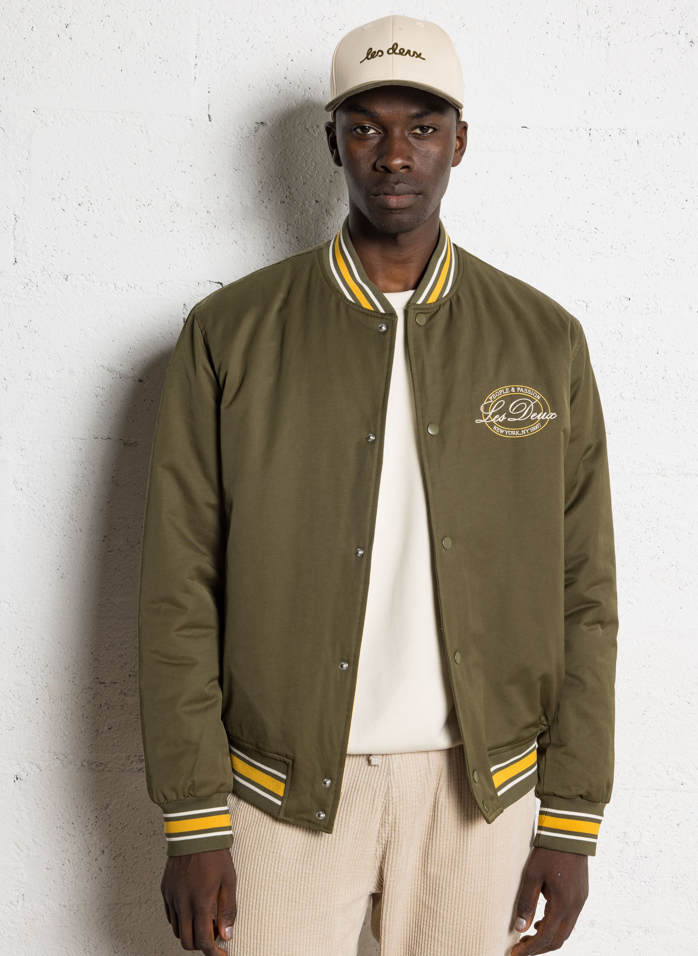 Blouson teddy col rond LES DEUX Kaki