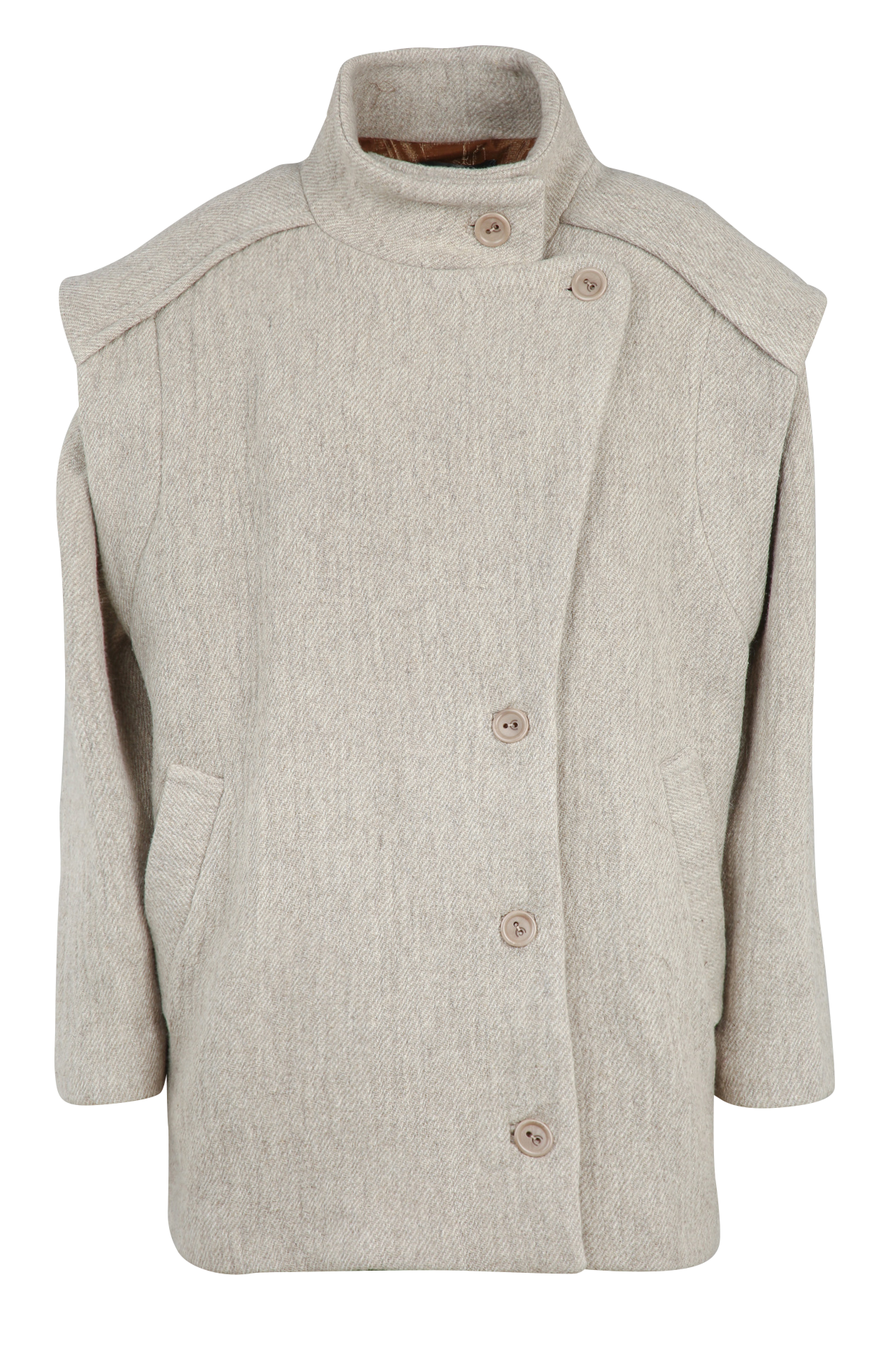 Manteau col montant en laine mélangée COTELAC Blanc