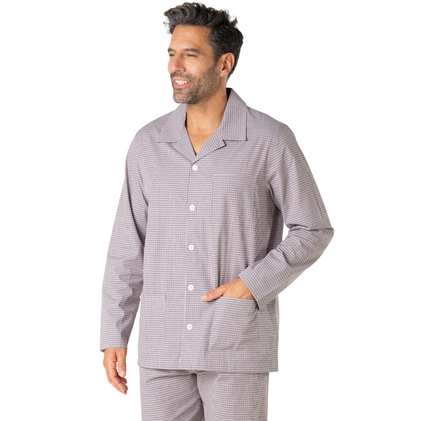 Open poplin long pyjamas. EMINENCE Multicolored