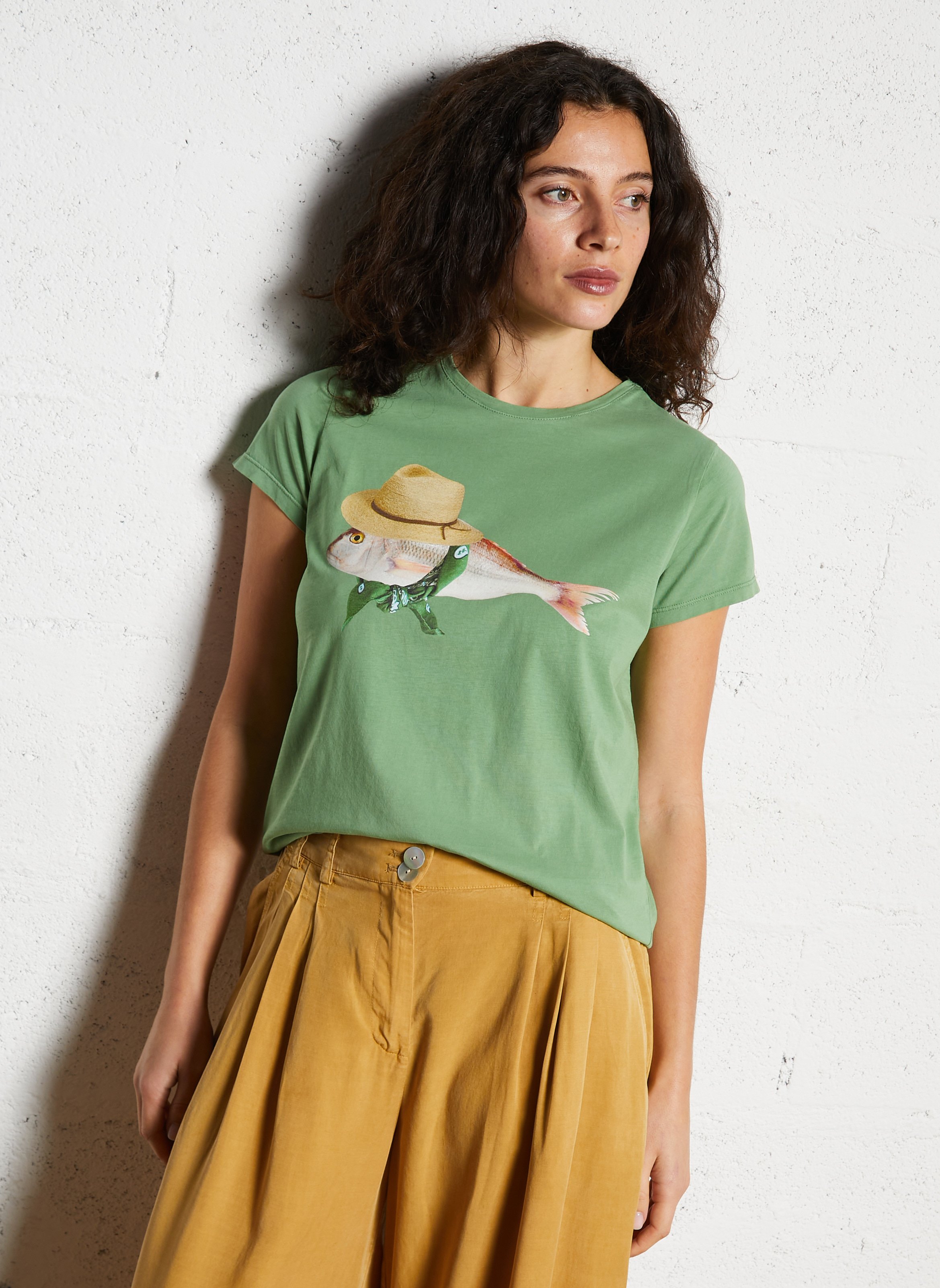 T-Shirt mit Rundhalsausschnitt und Aufdruck, Baumwolle NICE THINGS