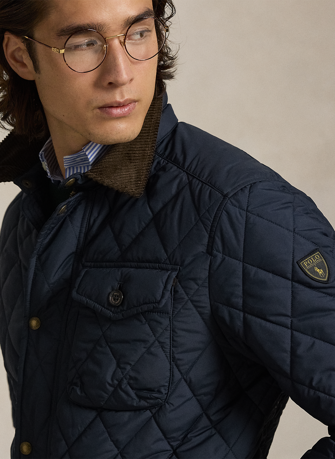 Veste droite matelassée POLO RALPH LAUREN Bleu