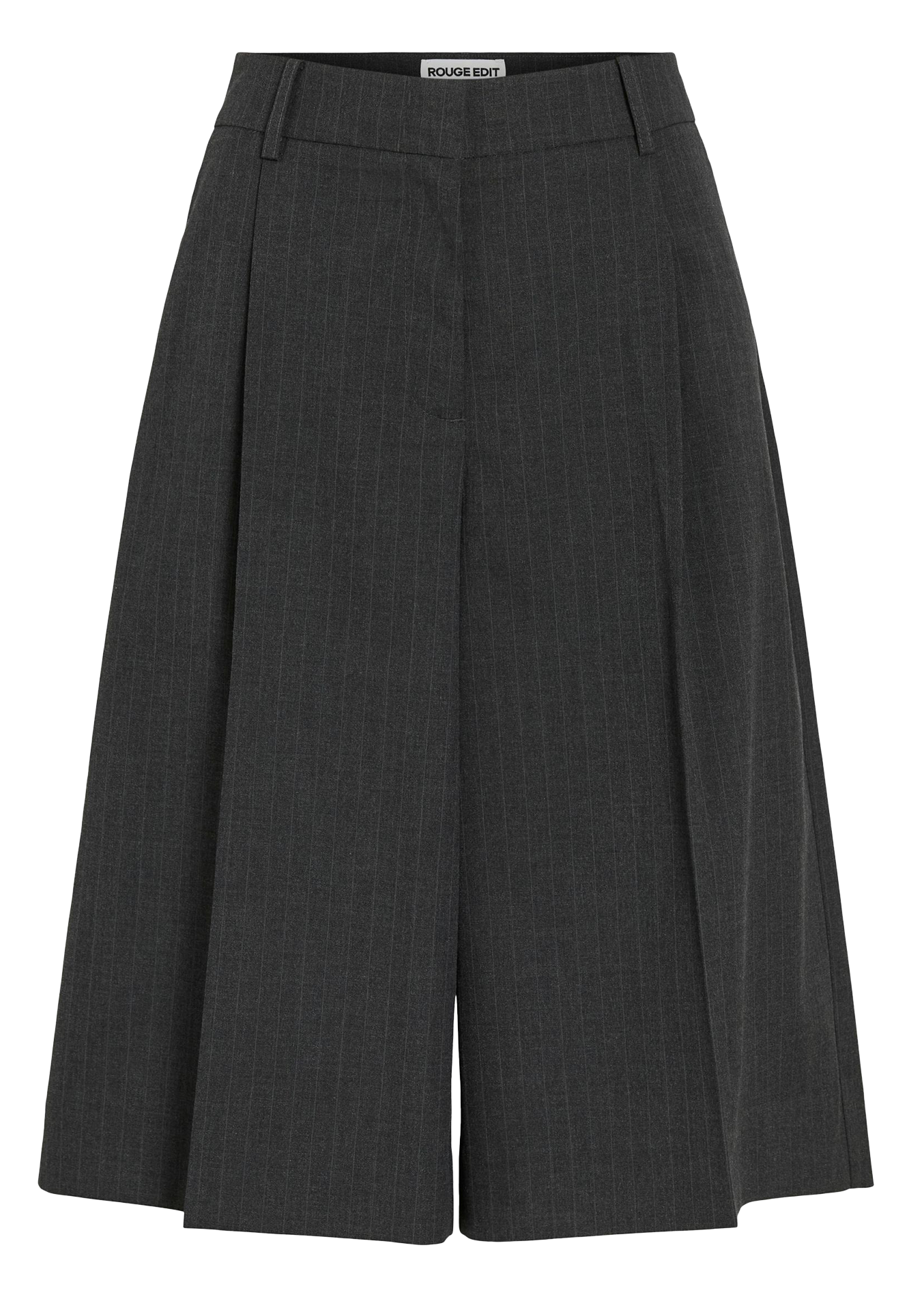 Bermuda large à fines rayures ROUGE EDIT Gris