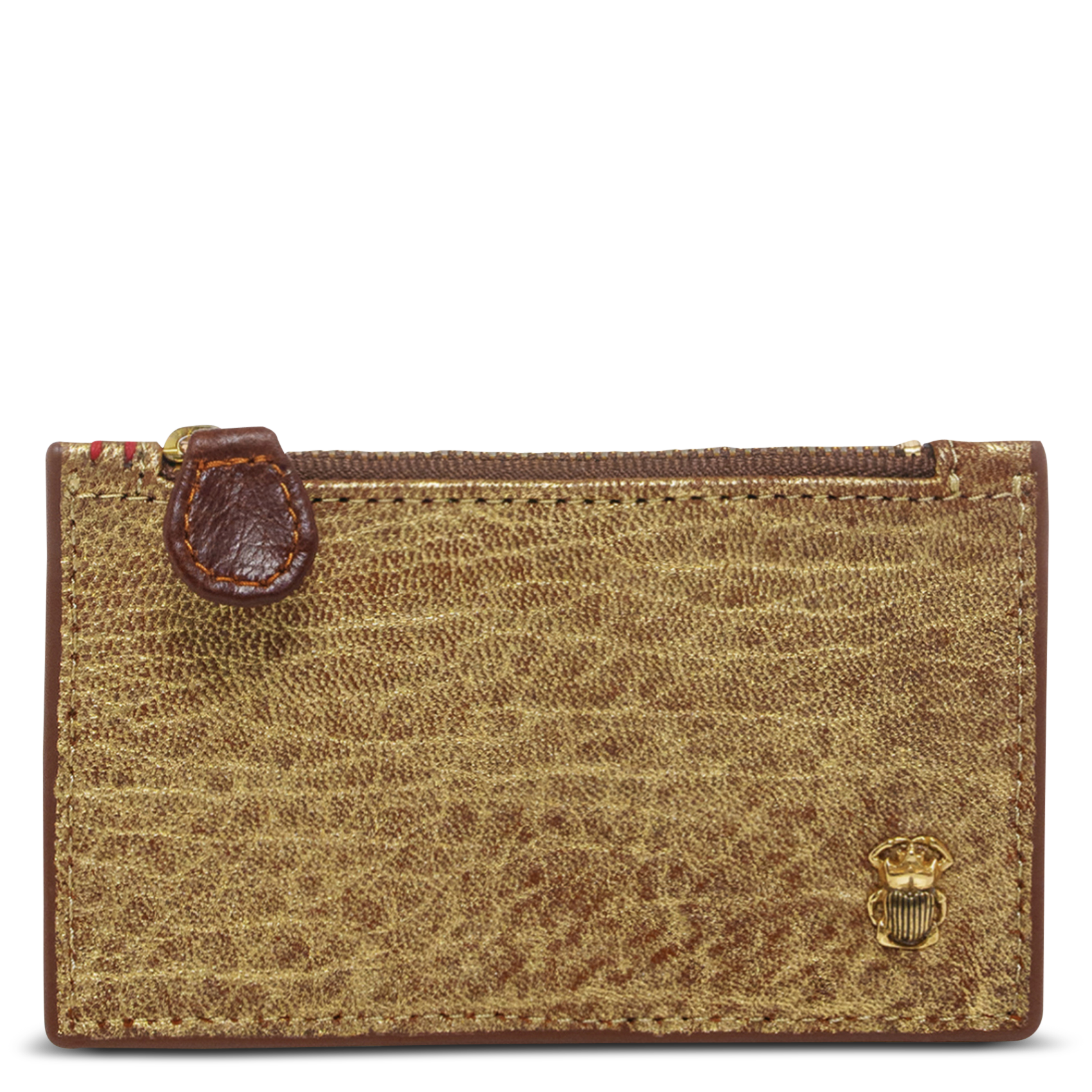 Porte-carte en cuir mélang" CLARIS VIROT Doré