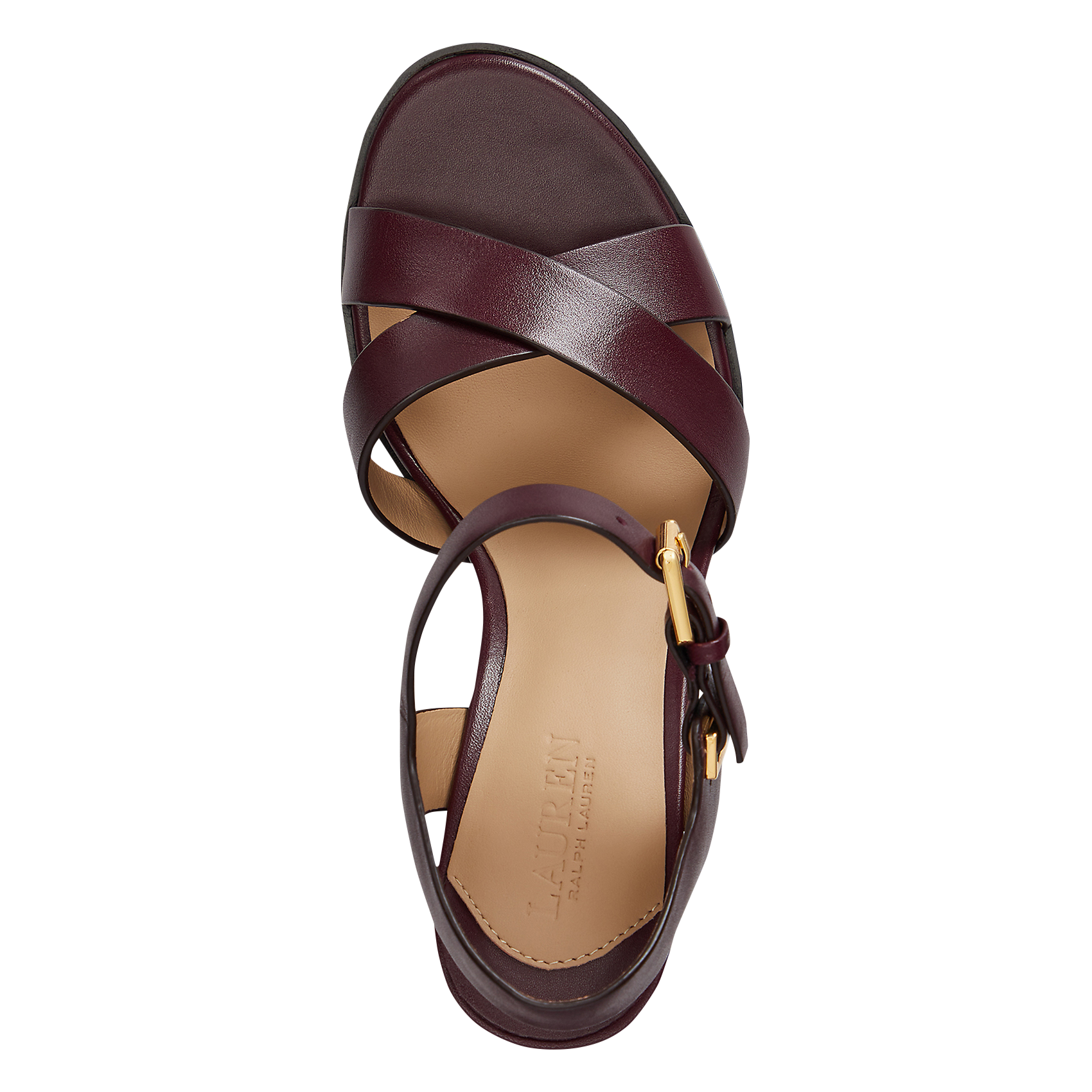 Alice heeled leather sandals POLO RALPH LAUREN Brown